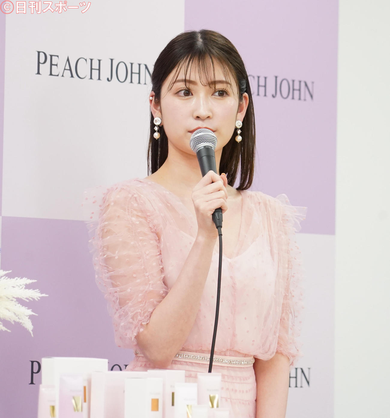 下着ブランド「PEACH JOHN」の新ミューズに就任した吉田朱里（撮影・佐藤成）