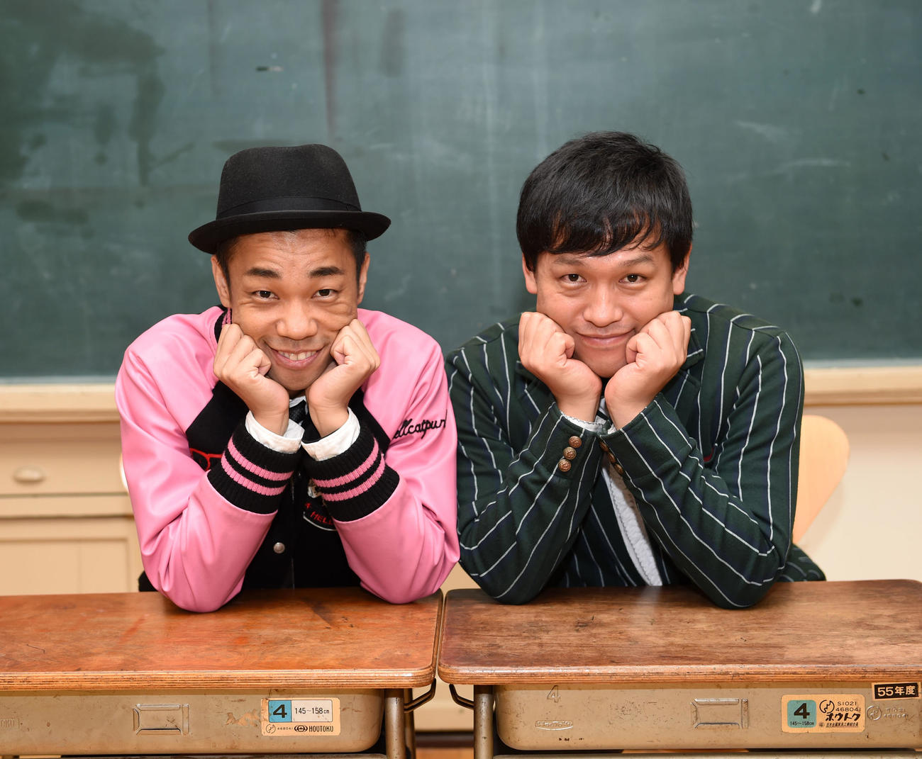 COWCOWの多田健二（左）と善し（2014年10月撮影）