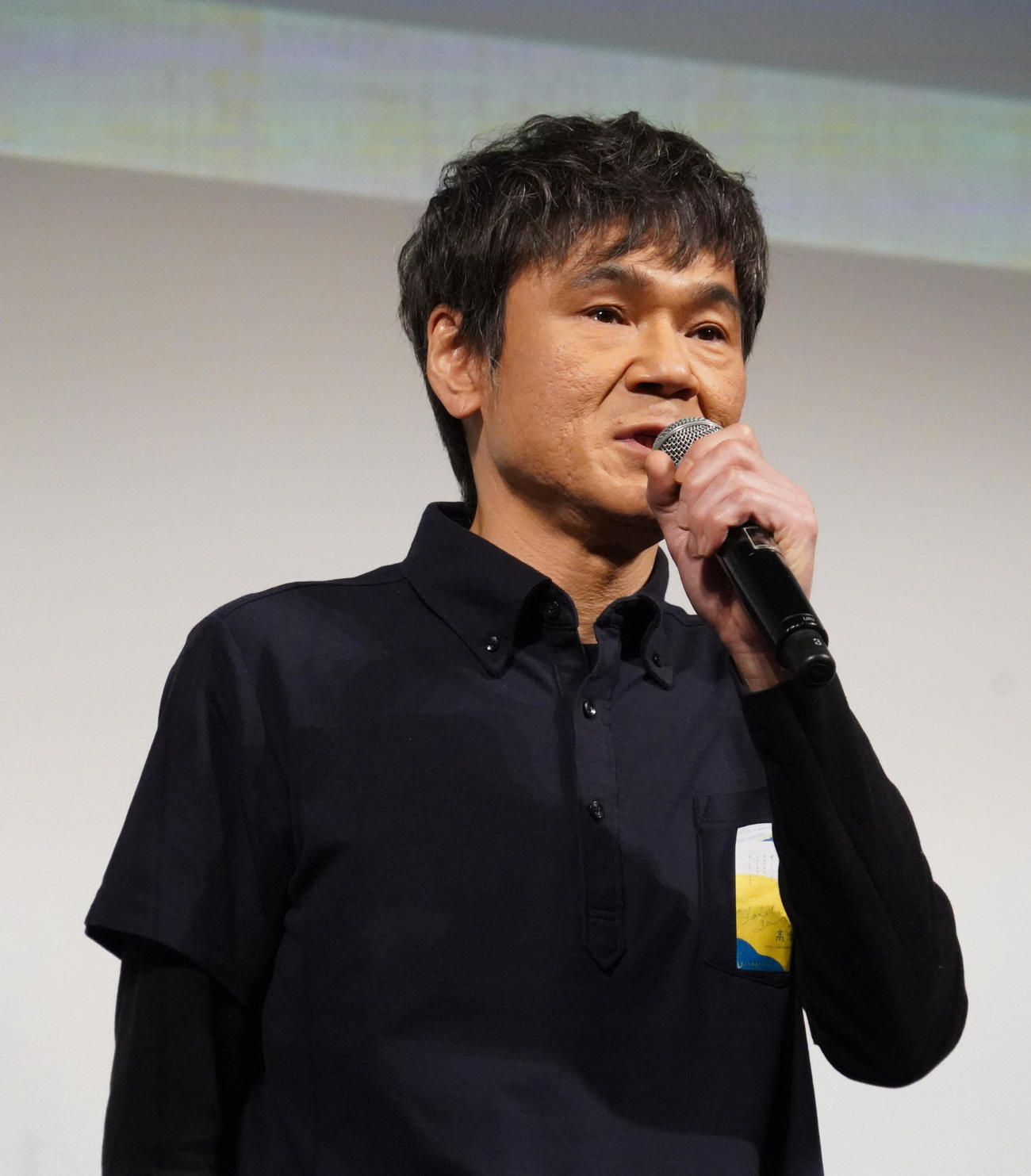 映画「高津川」の公開記念舞台あいさつに出席した甲本雅裕（撮影・佐藤成）