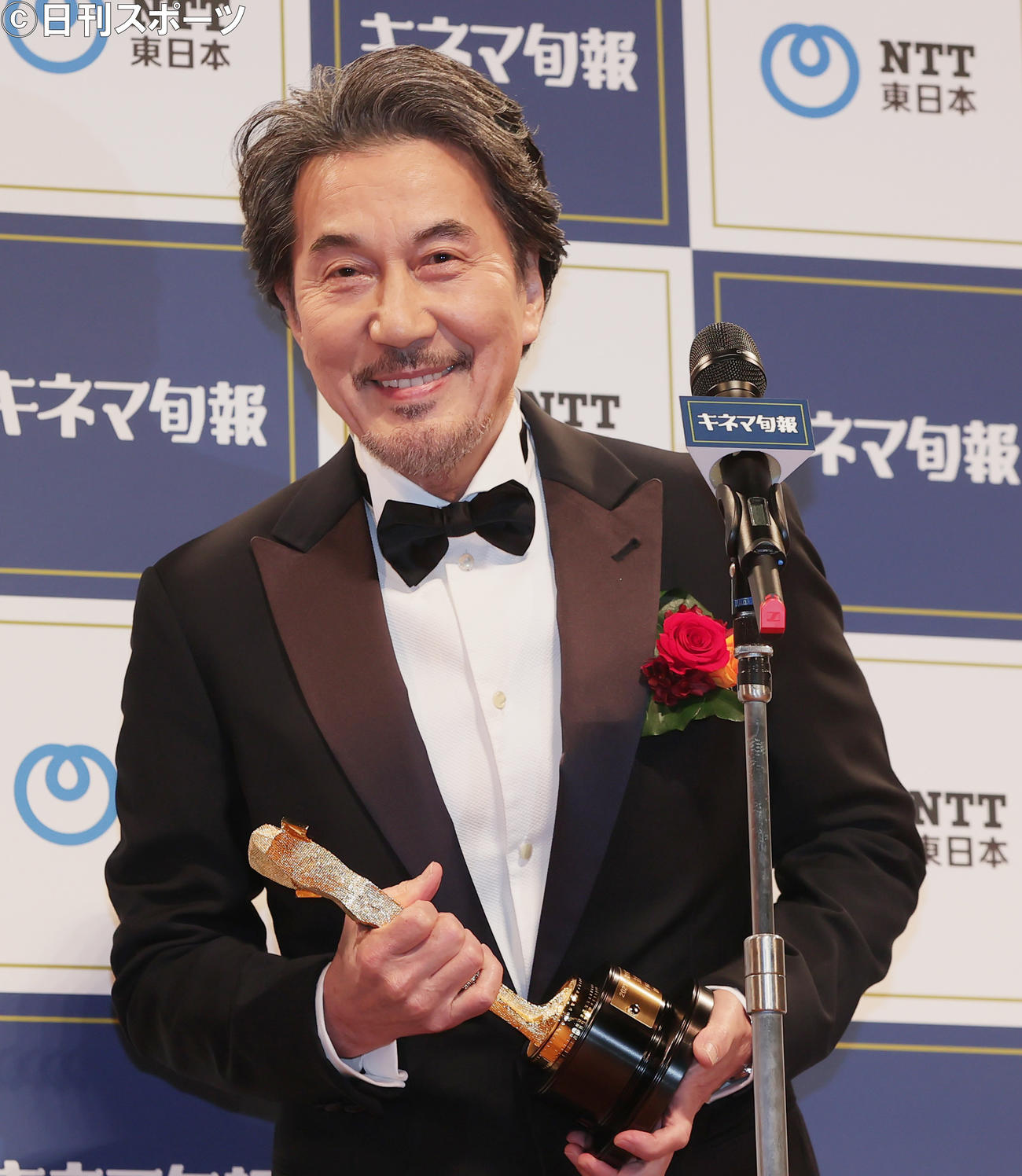 主演男優賞を受賞した役所広司（撮影・野上伸悟）