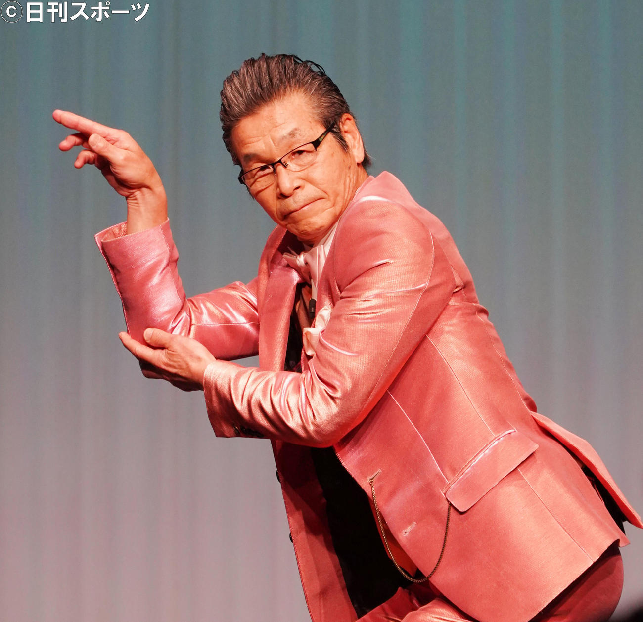 吉本新喜劇GM就任発表会見に出席した間寛平（撮影・佐藤成）