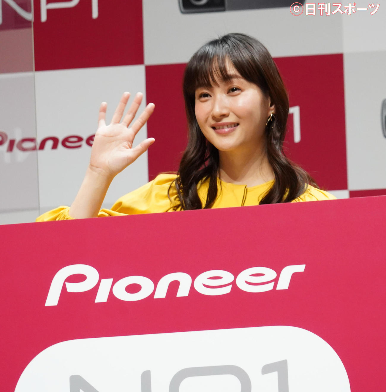 パイオニアの新事業・新商品発表会に出席した藤本美貴（撮影・佐藤成）