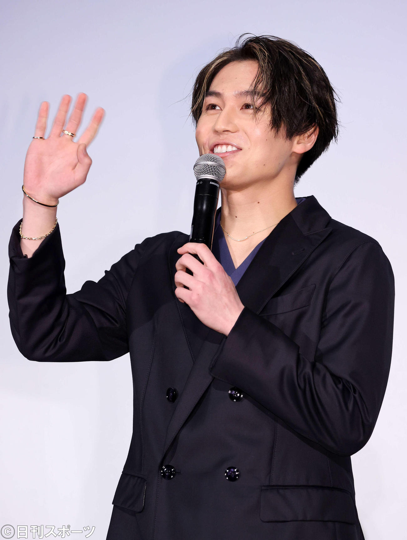 「君が落とした青空」公開記念であいさつする松田元太（撮影・鈴木正人）