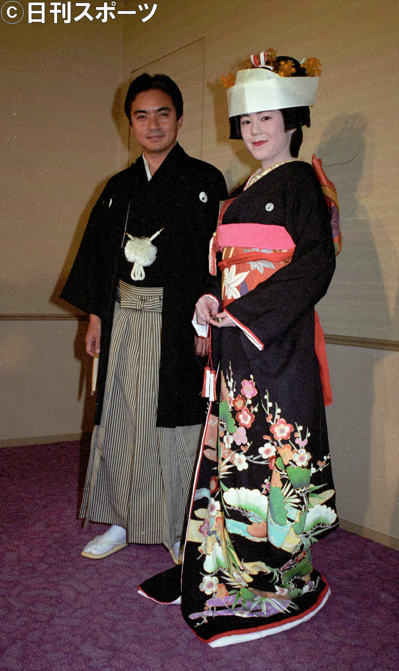 1990年、西郷輝彦さんと妻・明子さんの結婚披露宴