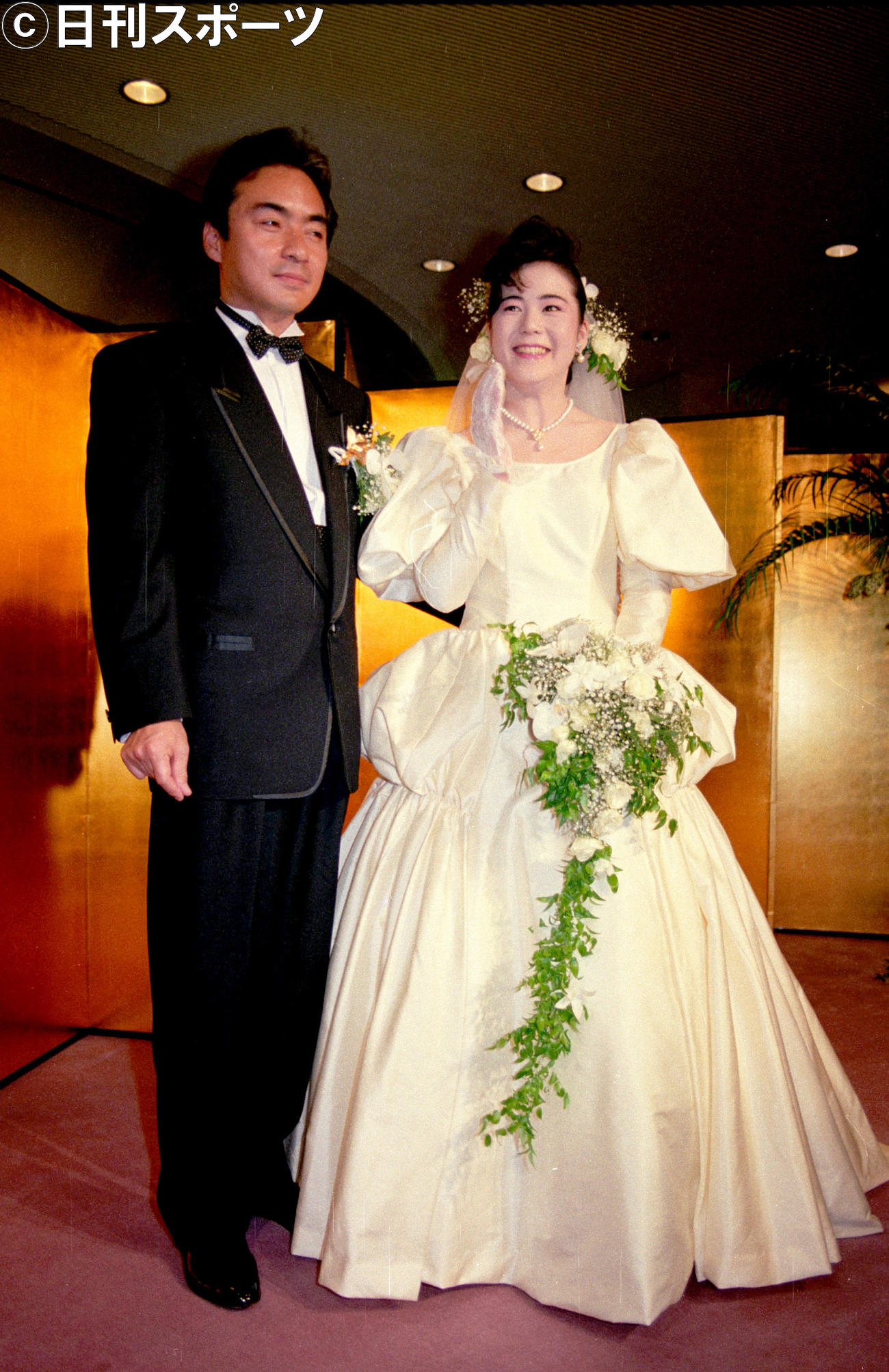 1990年、西郷輝彦さんと妻・明子さんの結婚披露宴