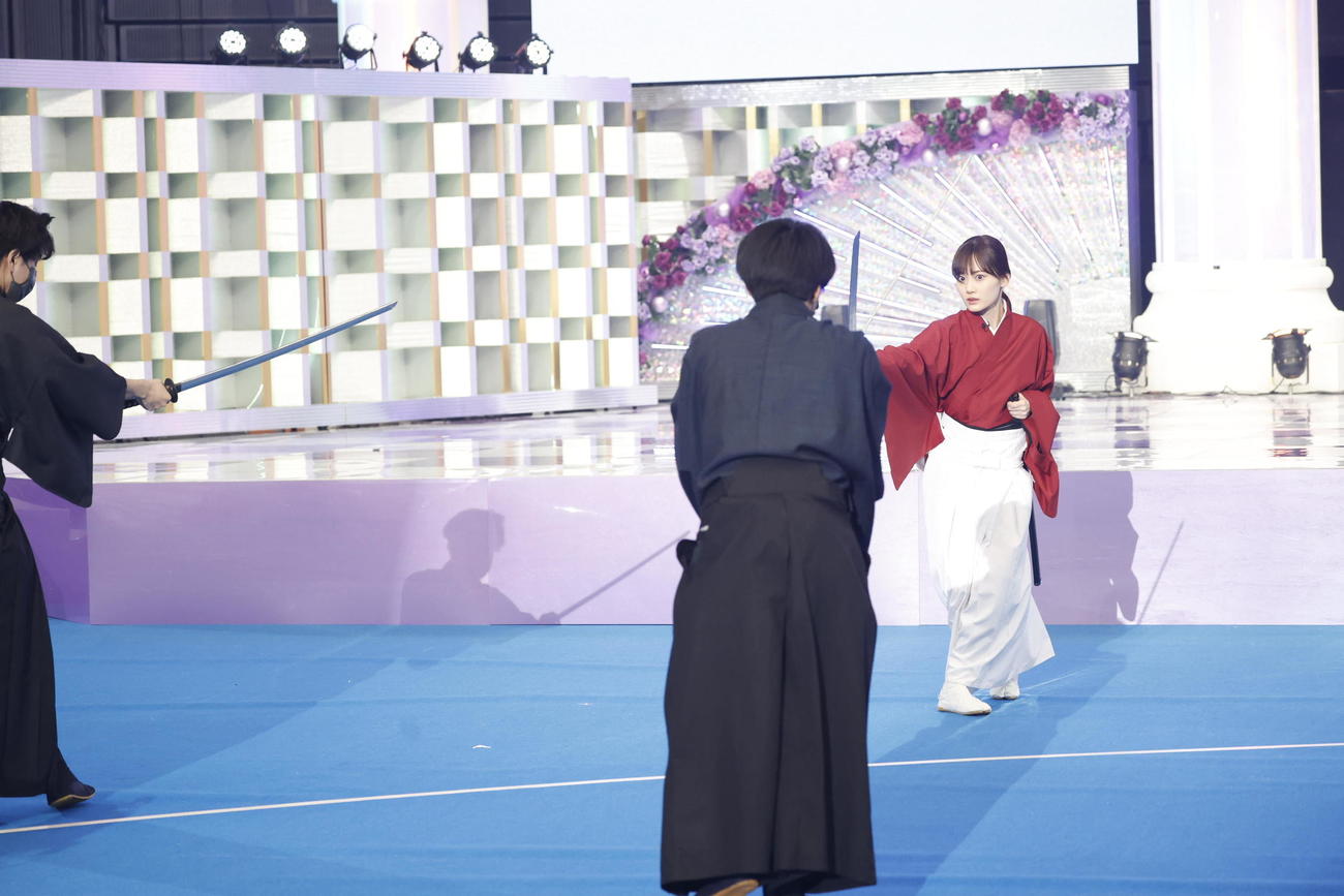 「乃木坂46時間TV」で、殺陣に挑戦した山下美月