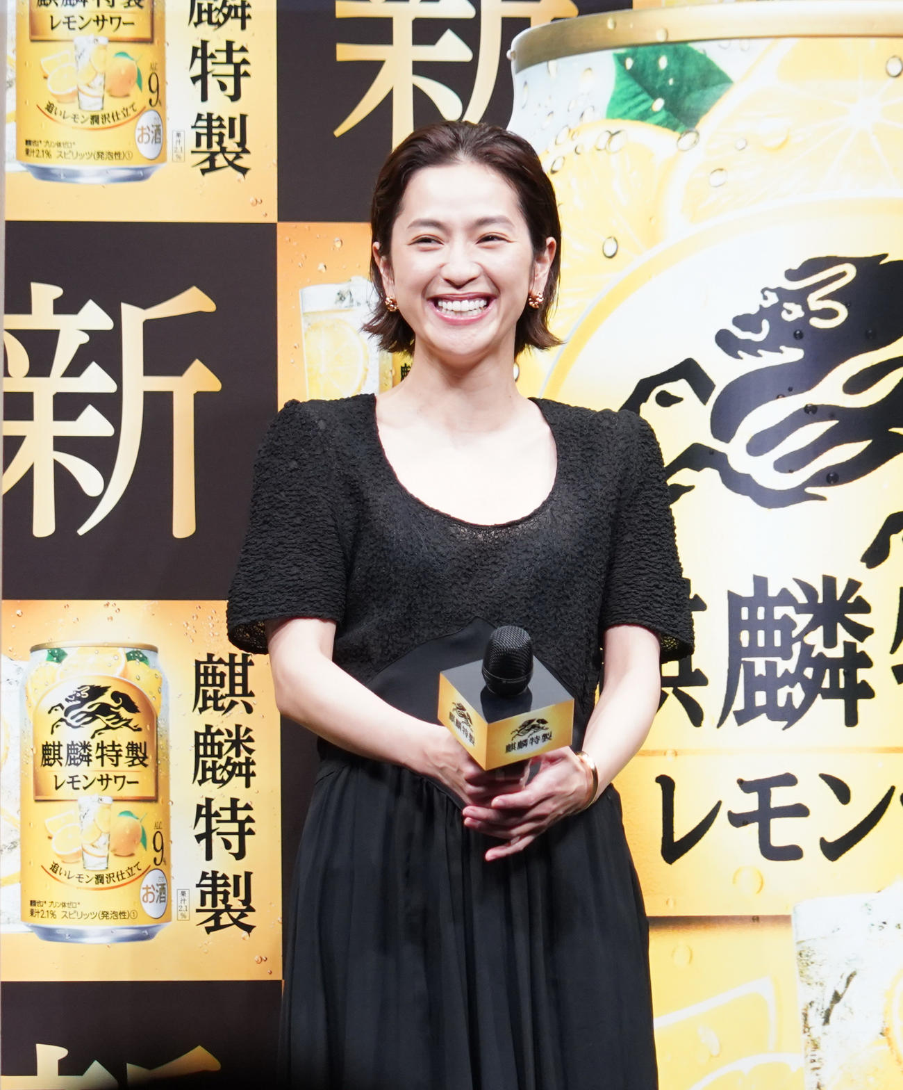 「麒麟特製　レモンサワー」新発売発表会に出席した中村アン（撮影・佐藤成）