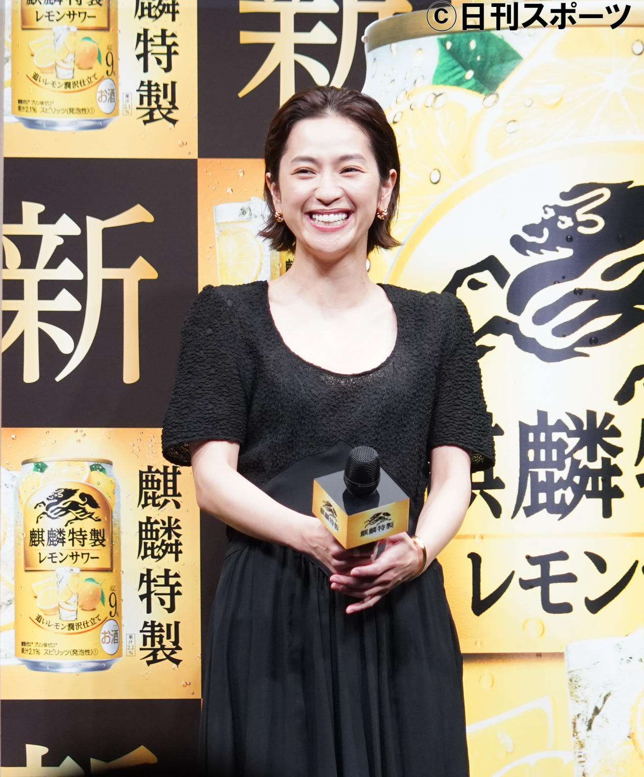 「麒麟特製　レモンサワー」新発売発表会に出席した中村アン（撮影・佐藤成）