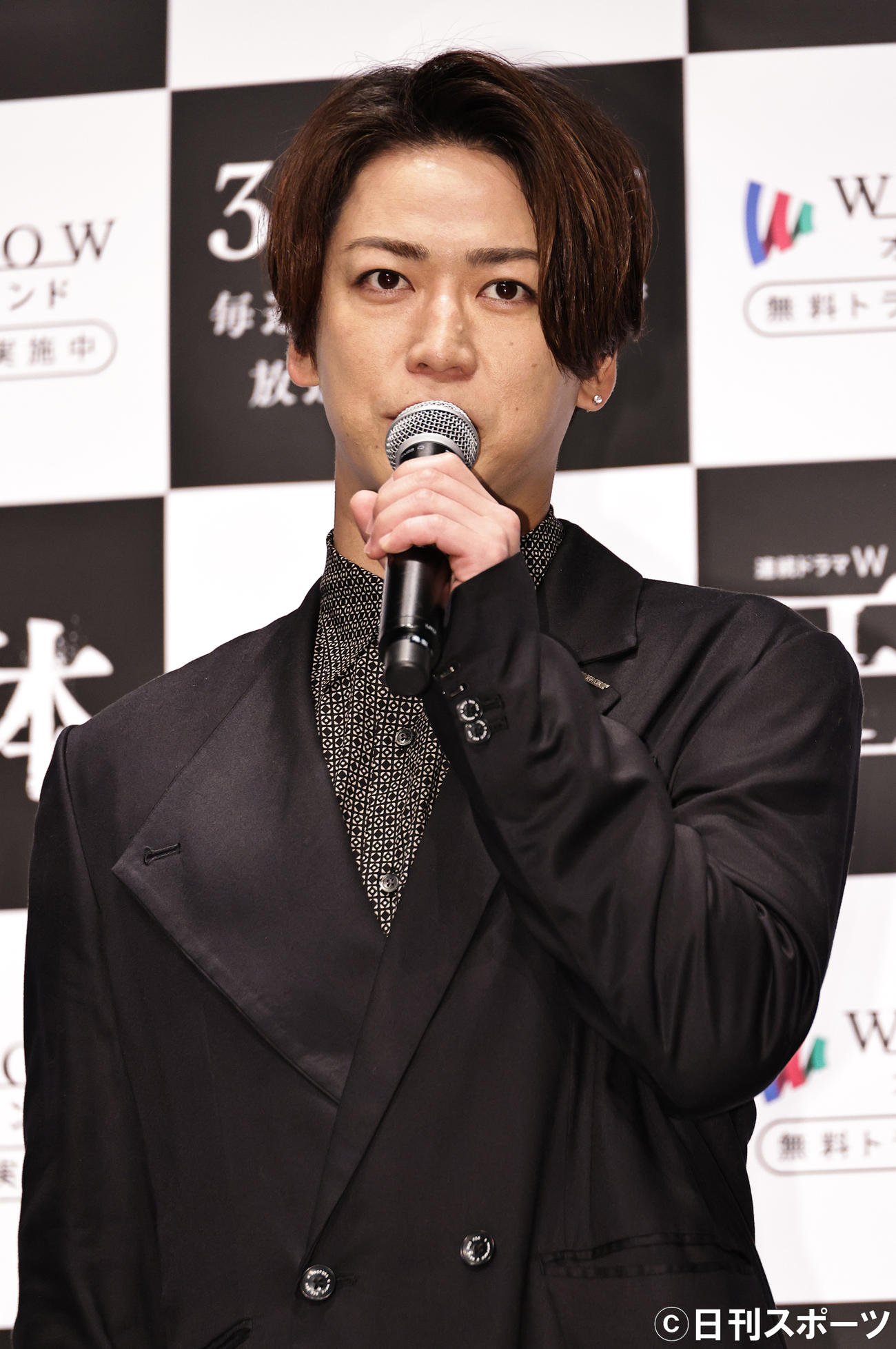 「連続ドラマW　正体」完成報告会見を行う亀梨和也（撮影・中島郁夫）