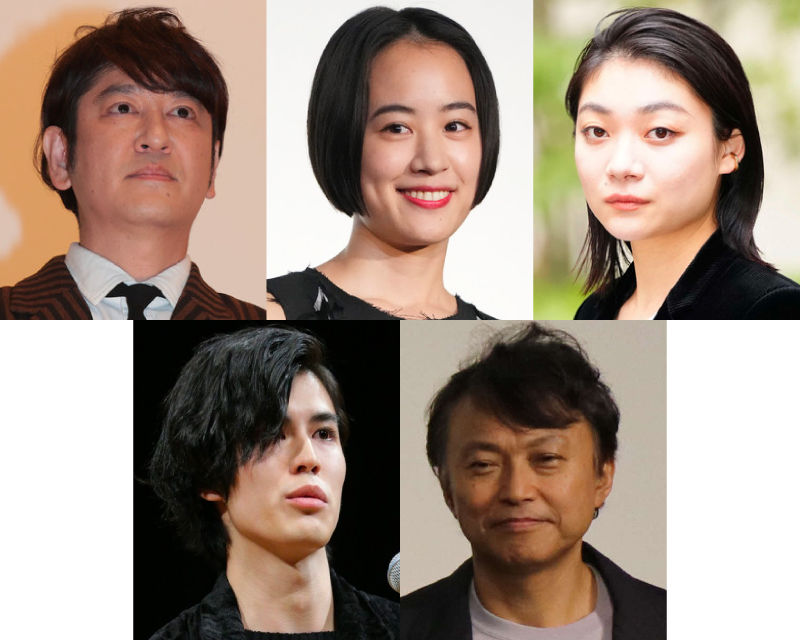「鎌倉殿の13人」に新たに出演する、上段左から田中直樹、石橋静河、三浦透子。下段左から寛一郎、相島一之