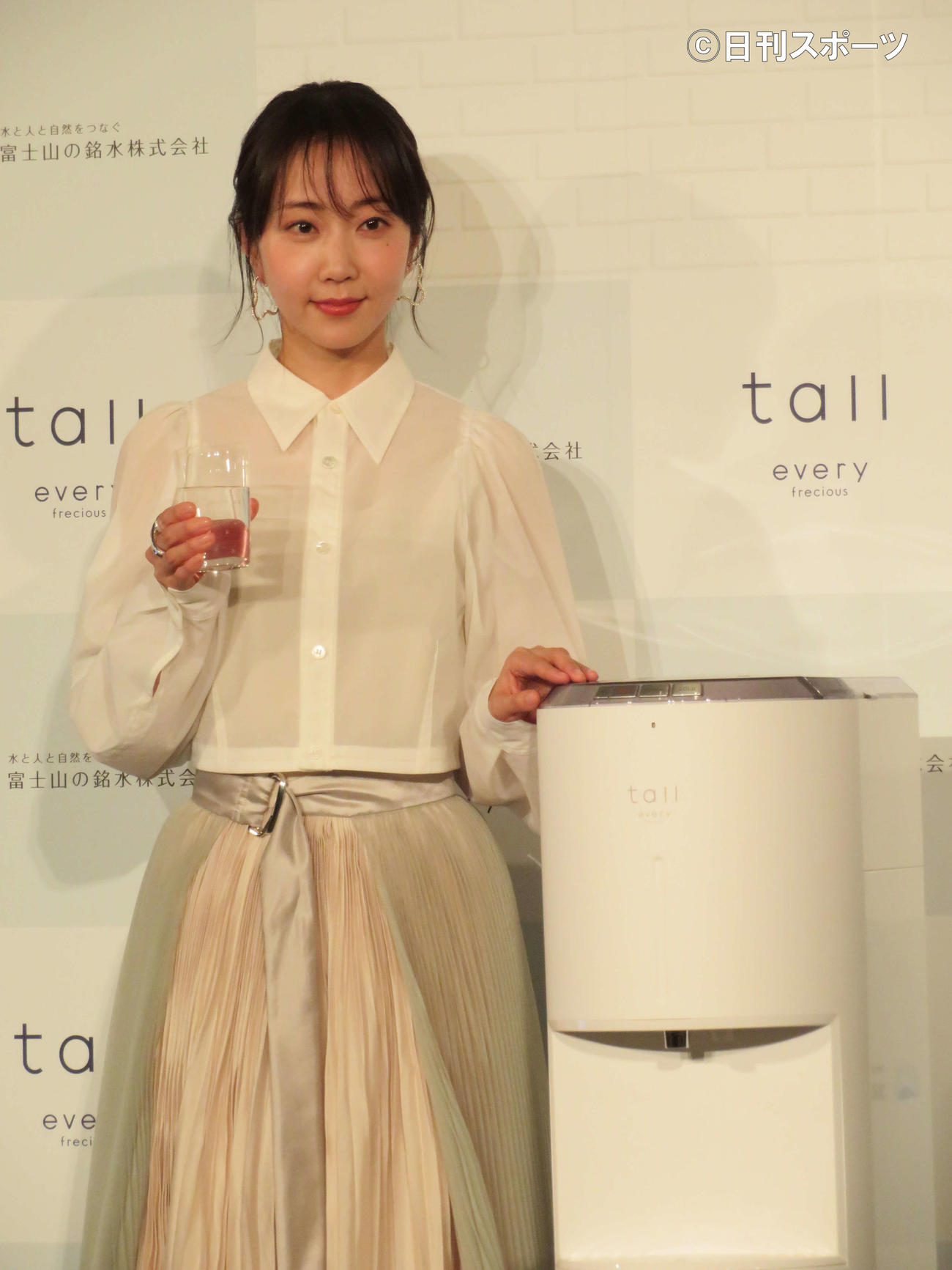 浄水ウオーターサーバー「every frecious tall」の新製品メディア発表会に登壇した木南晴夏（撮影・三須佳夏）