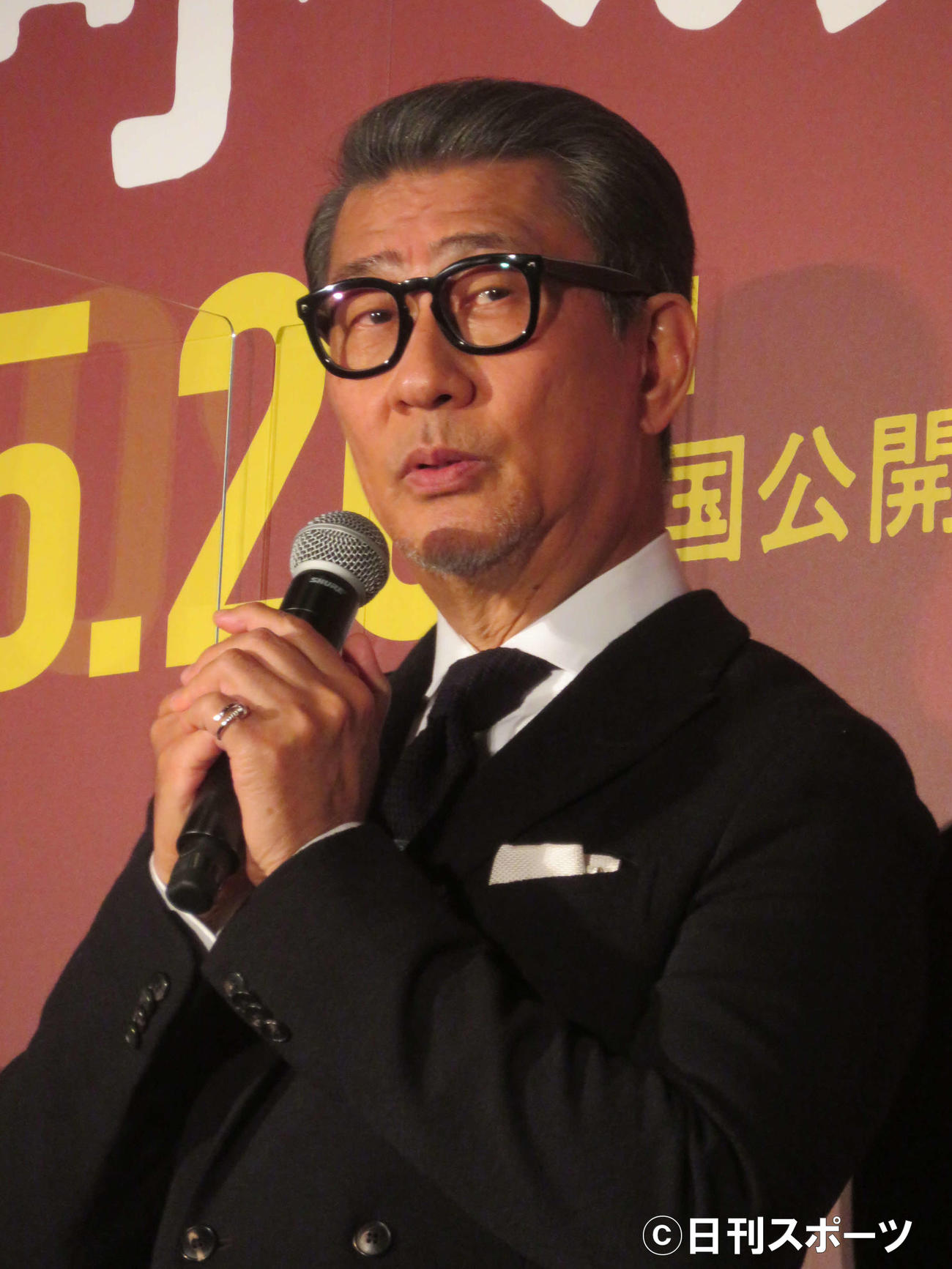 映画「大河への道」完成披露試写会に登壇した中井貴一（撮影・村上幸将）
