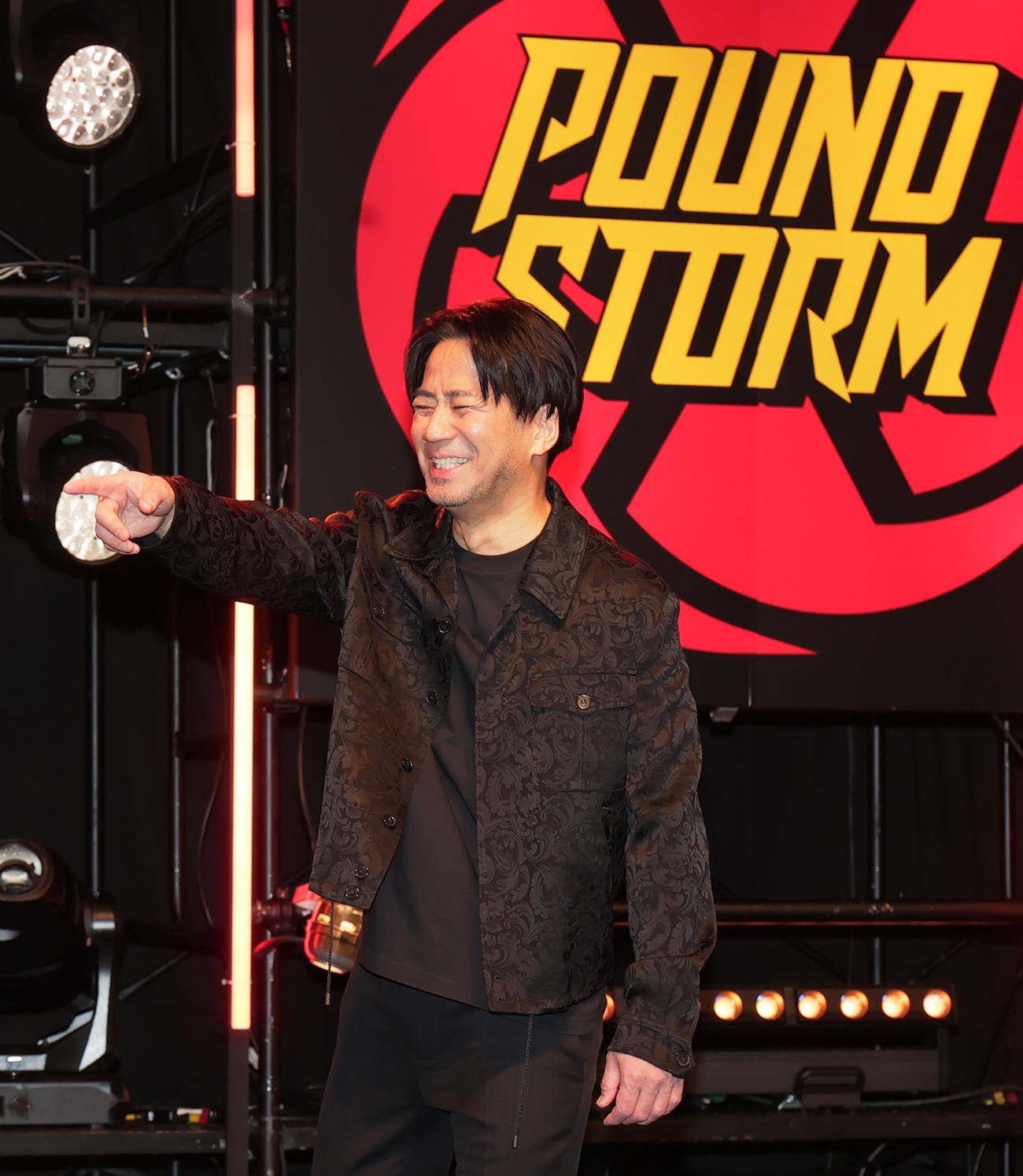 LDH発、格闘技とLIVEが融合したエンターテインメント「POUND STORM」の会見で笑顔を見せるEXILEのHIRO（撮影・野上伸悟）