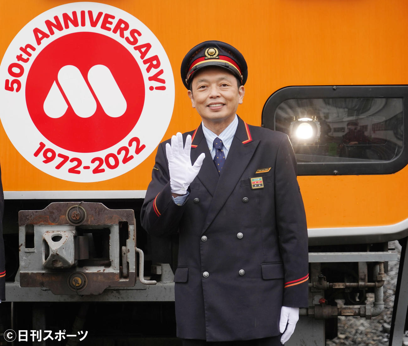 モスフードの50周年記念記者発表会に出席した中川家礼二（撮影・佐藤成）