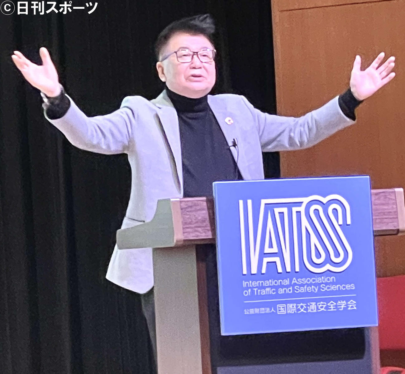 「余韻都市」実現のため、エンタメの必要性を訴えた生島ヒロシ(東京・赤坂のドイツ文化会館で)