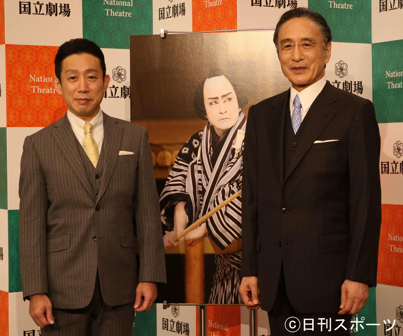 片岡孝太郎（左）と片岡仁左衛門（2020年10月23日撮影）