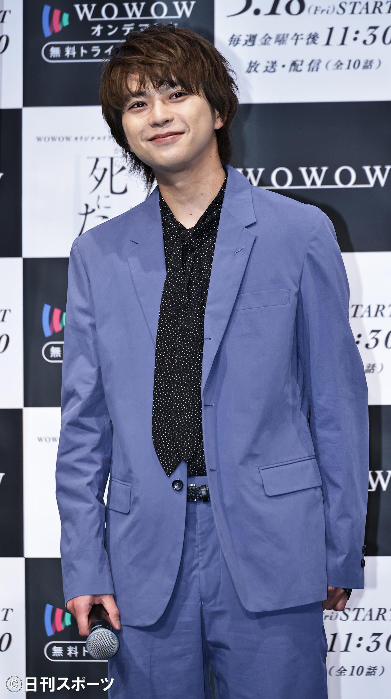 ドラマ「青野くんに触りたいから死にたい」完成報告会を行った佐藤勝利（撮影・中島郁夫）