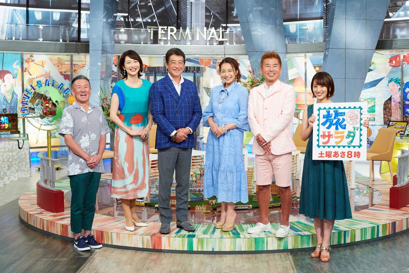 左から番組の卒業を発表したラッシャー板前、向井亜紀、神田正輝、三船美佳、勝俣州和、東留伽アナウンサー（C）ABCテレビ