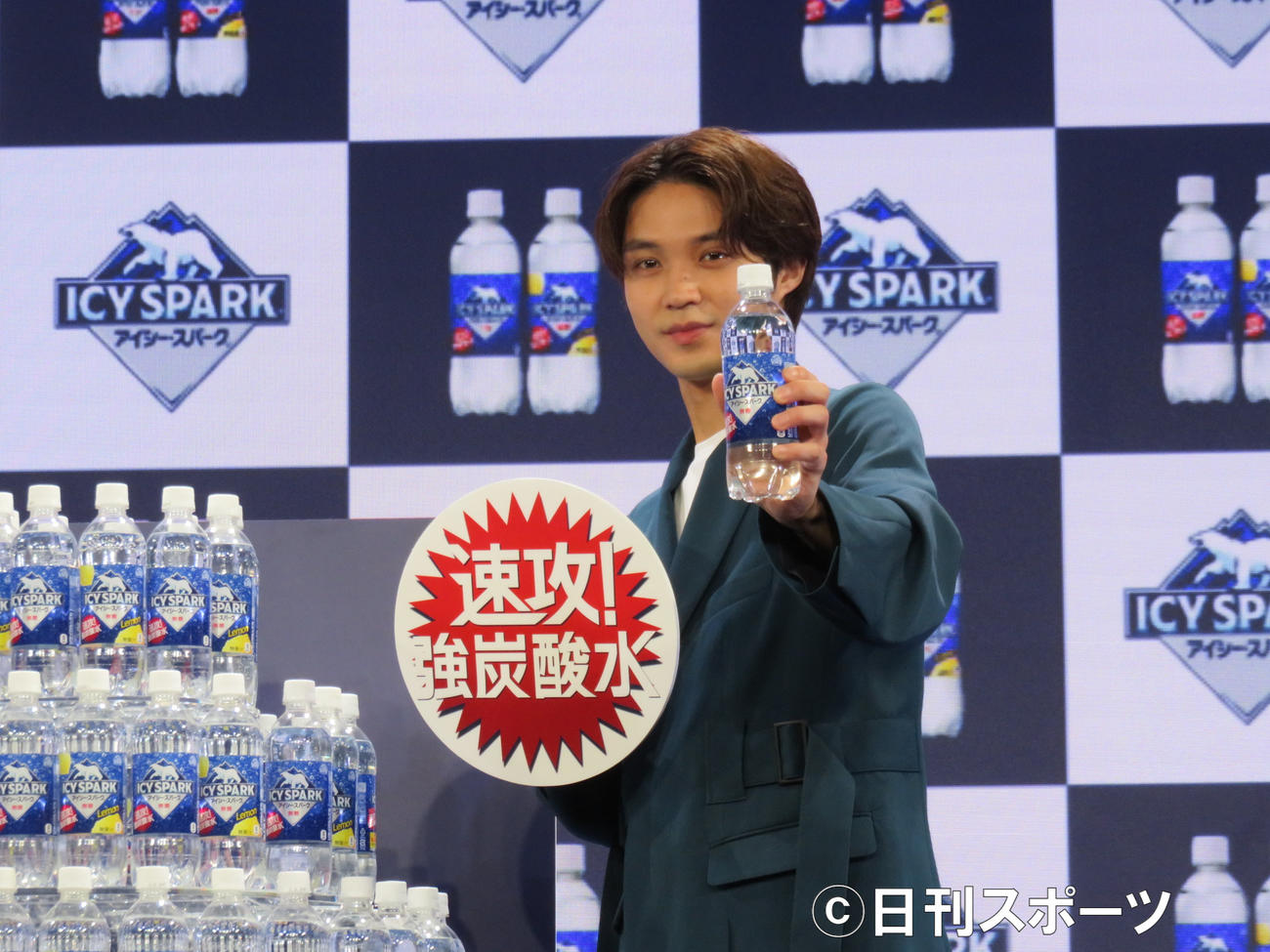 アイシー・スパークの新CM発表会に出席した磯村勇斗