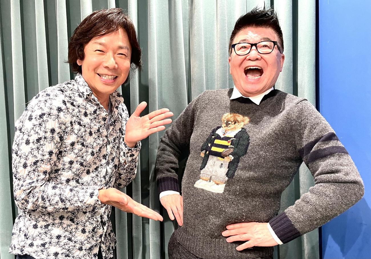 佐藤弘道（左）と生島ヒロシ