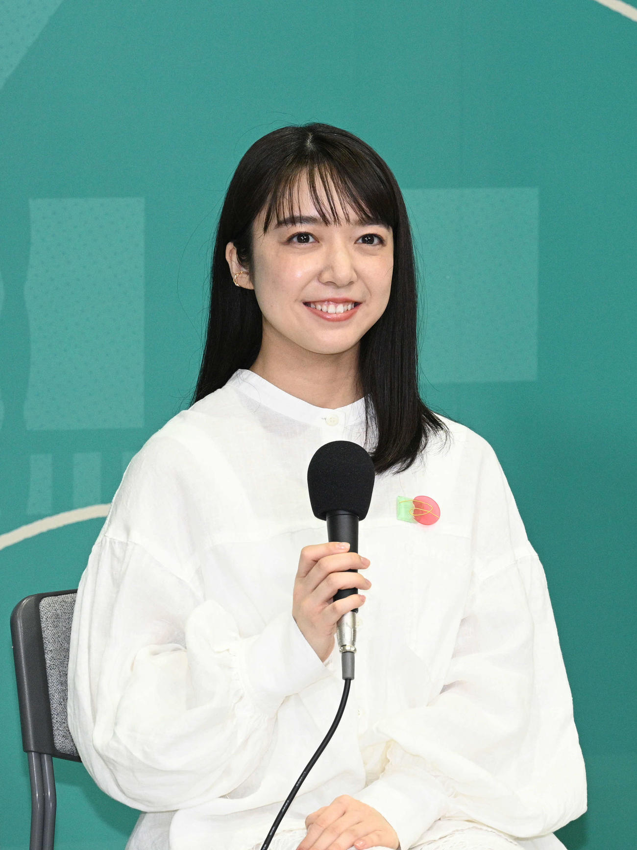 NHKのプロジェクト「君の声が聴きたい」オンライン取材会で笑顔を見せる上白石萌音