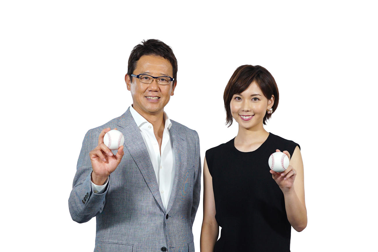 「熱闘甲子園」のキャスターを務めることが決まった古田敦也氏（左）、ヒロド歩美アナウンサー（C）ABCテレビ