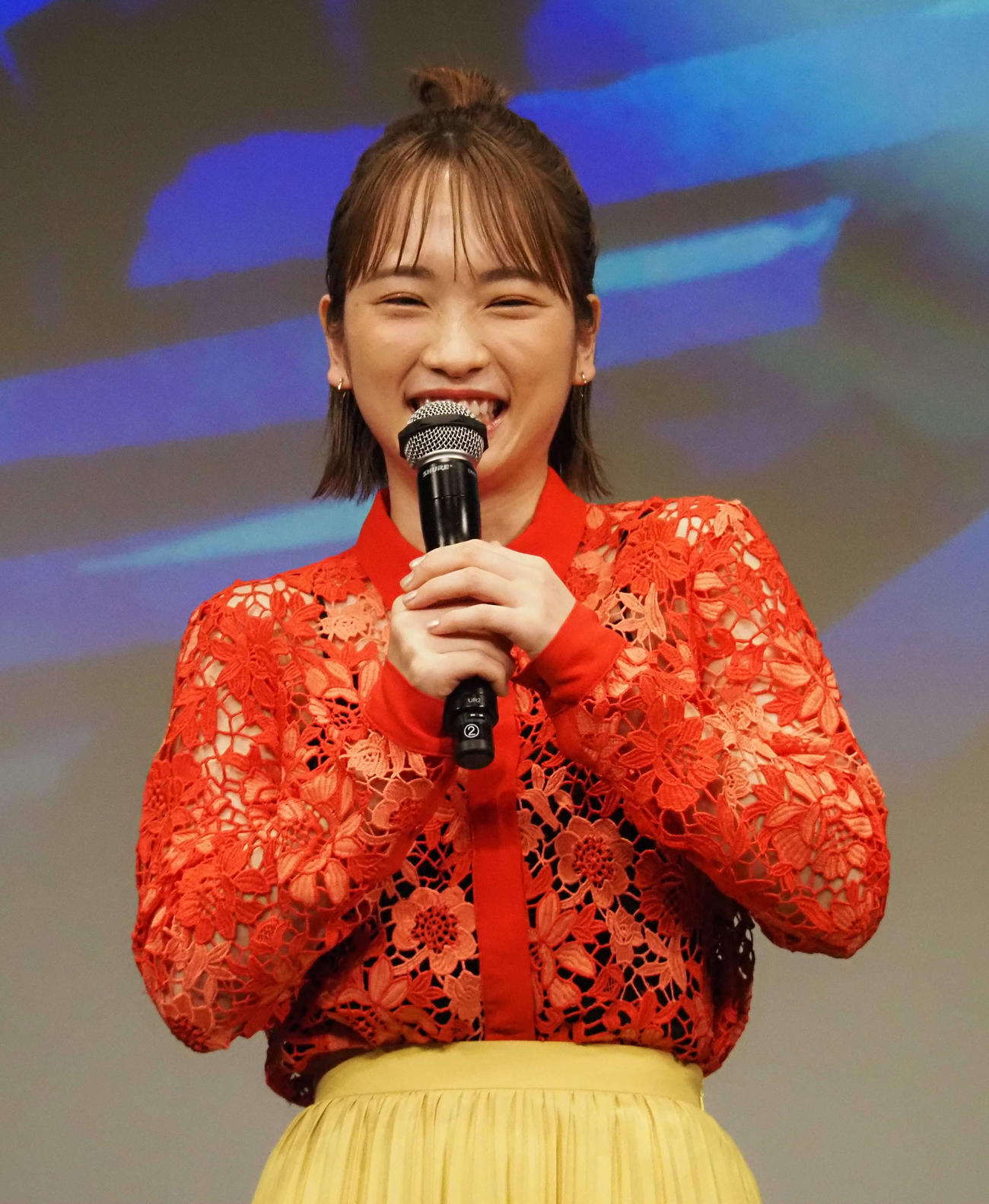 「映画クレヨンしんちゃん　もののけニンジャ珍風伝」完成披露試写会に出席した川栄李奈（撮影・遠藤尚子）