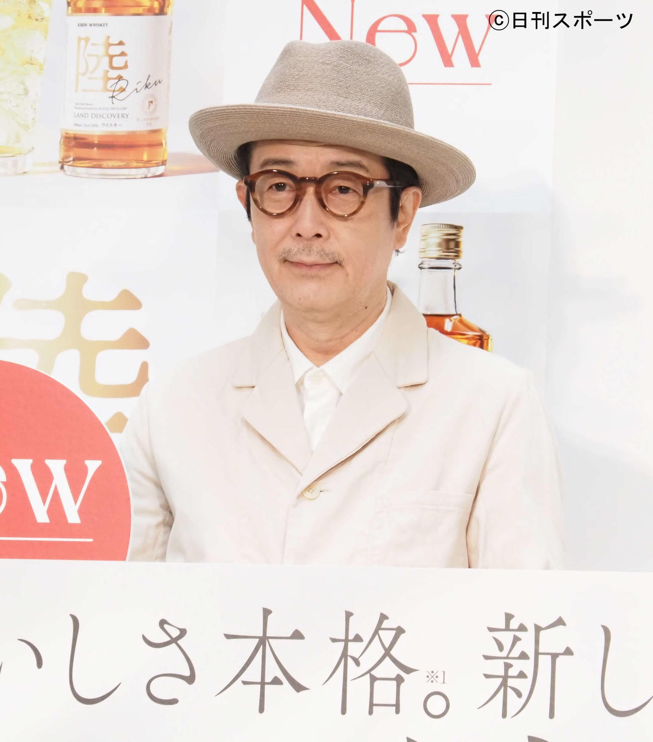 「キリンウイスキー陸」新発売記念発表会に出席したリリー・フランキー（撮影・遠藤尚子）