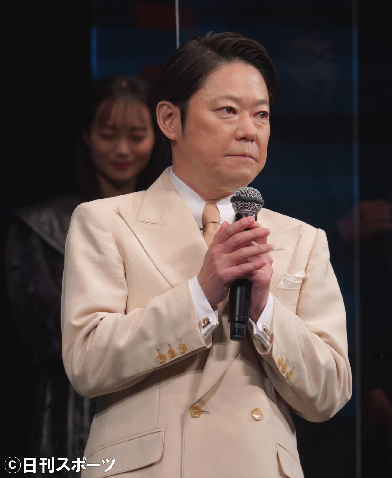映画「死刑にいたる病」の完成披露試写会に出席した阿部サダヲ（撮影・佐藤成）