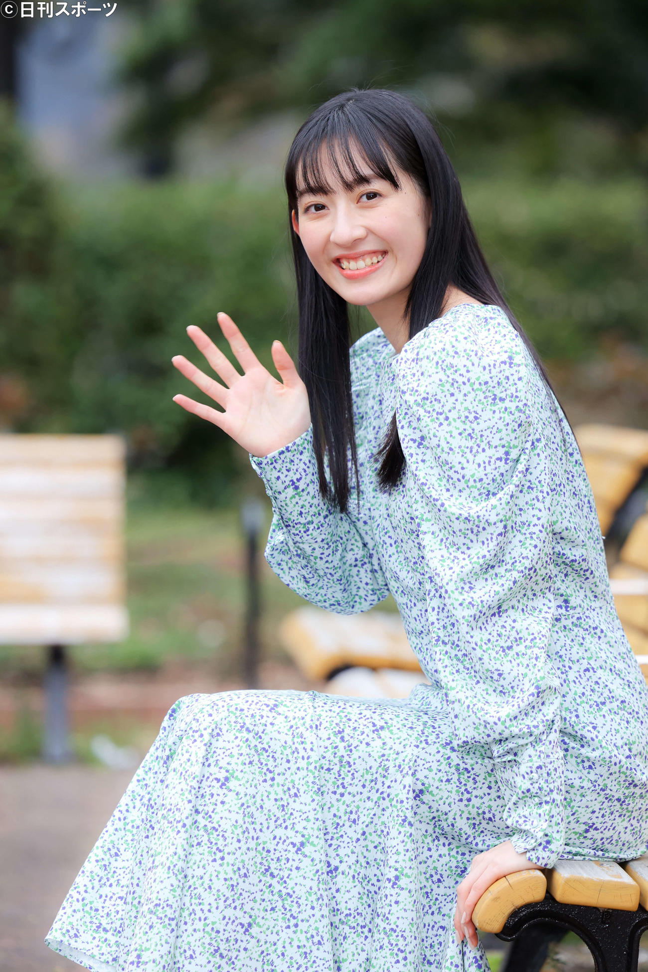 キュートな笑顔の水嶋凜（撮影・河田真司）