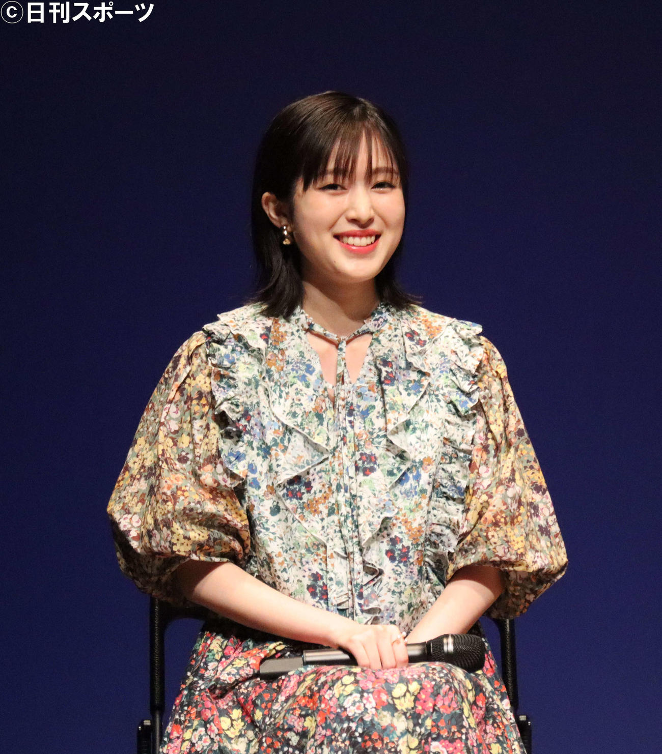 世田谷パブリックシアターのラインアップ発表会に出席した福本莉子（撮影・小林千穂）