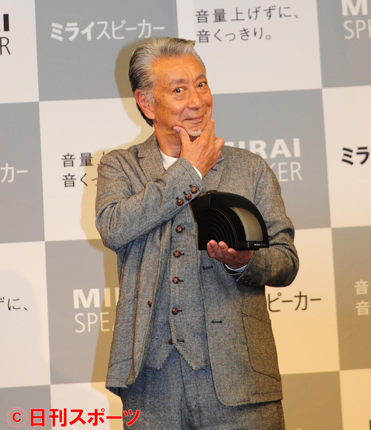 スピーカーの新CM発表会見に出席した高田純次