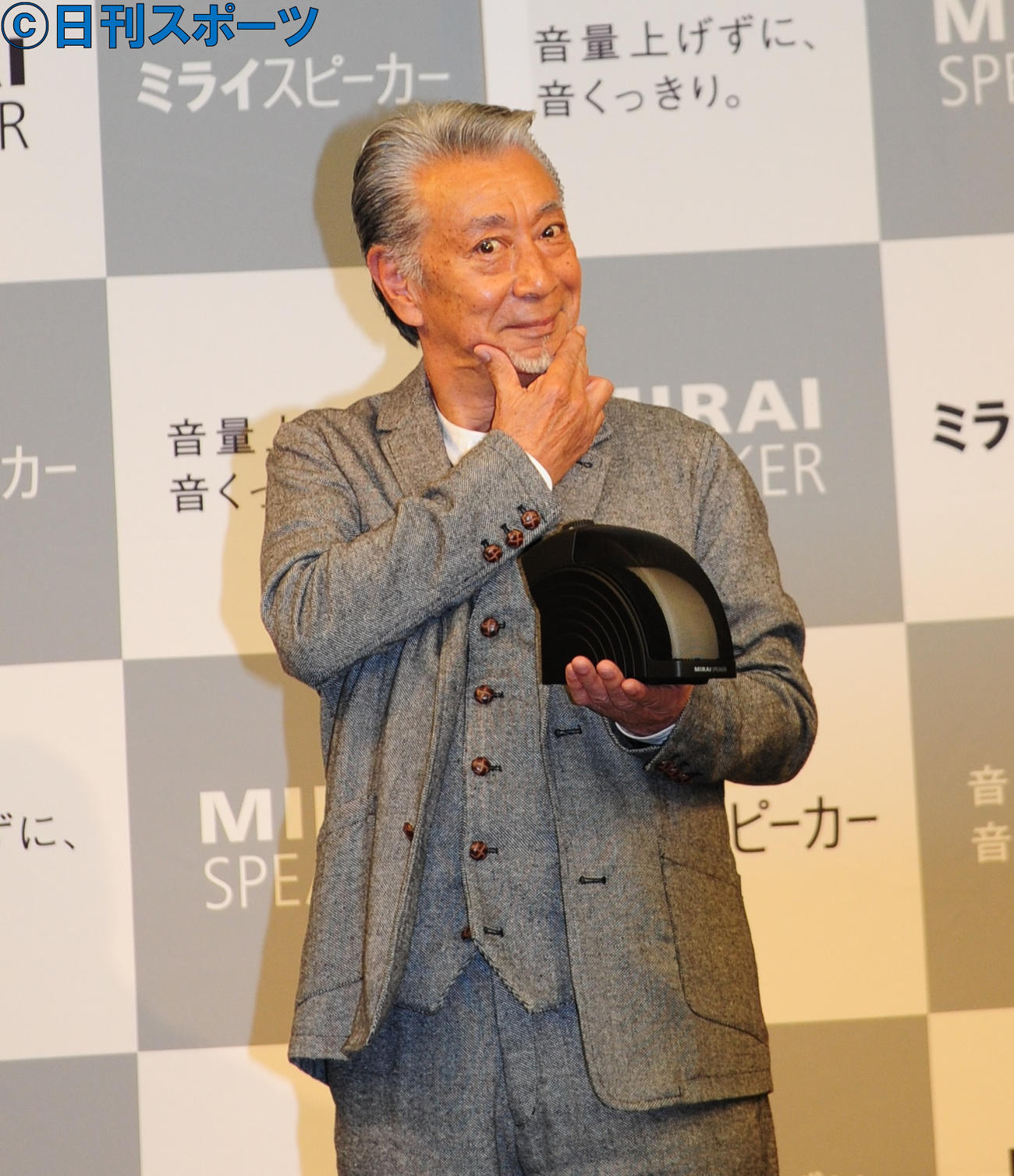 スピーカーの新CM発表会見に出席した高田純次