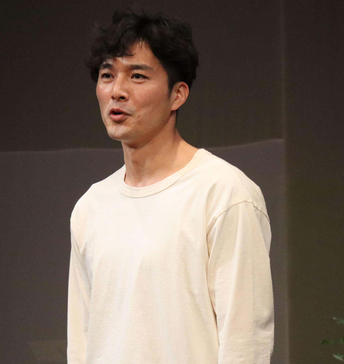 舞台「幸せの標本」で謎の男を演じる池田努（撮影・小林千穂）