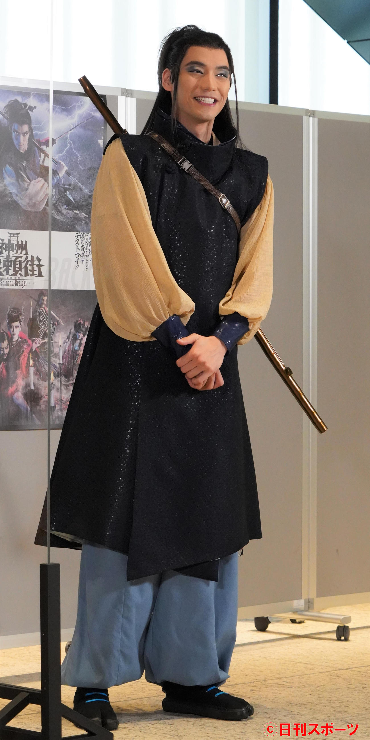 2022年劇団☆新感線42周年興行・春公演「いのうえ歌舞伎『神州無頼』」開幕前取材会を行った福士蒼汰（撮影・佐藤成）