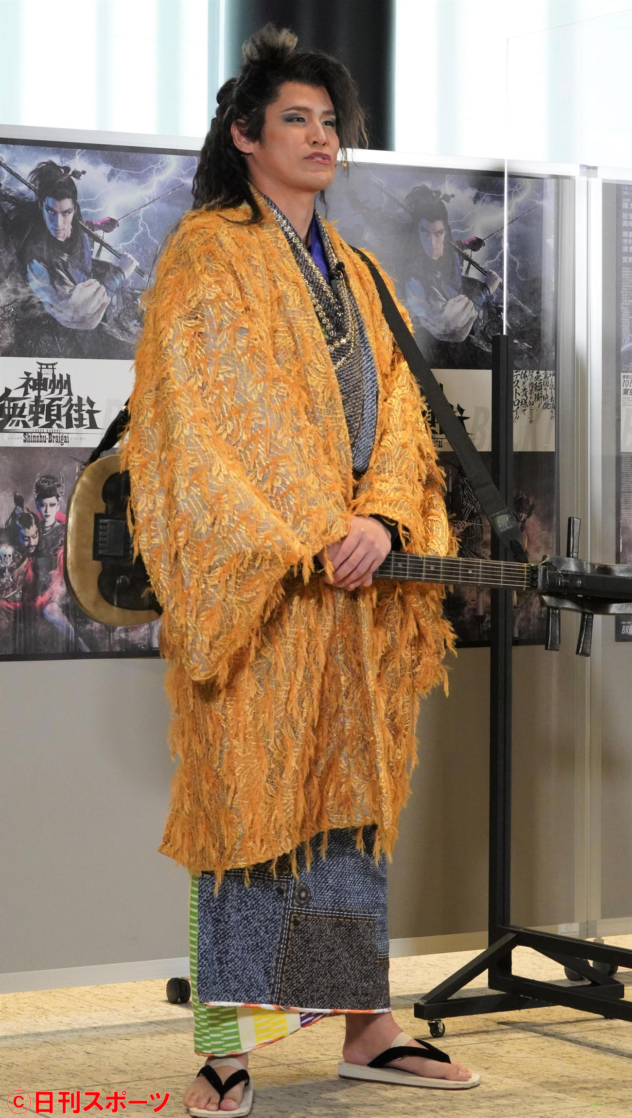 2022年劇団☆新感線42周年興行・春公演「いのうえ歌舞伎『神州無頼』」開幕前取材会を行った宮野真守（撮影・佐藤成）