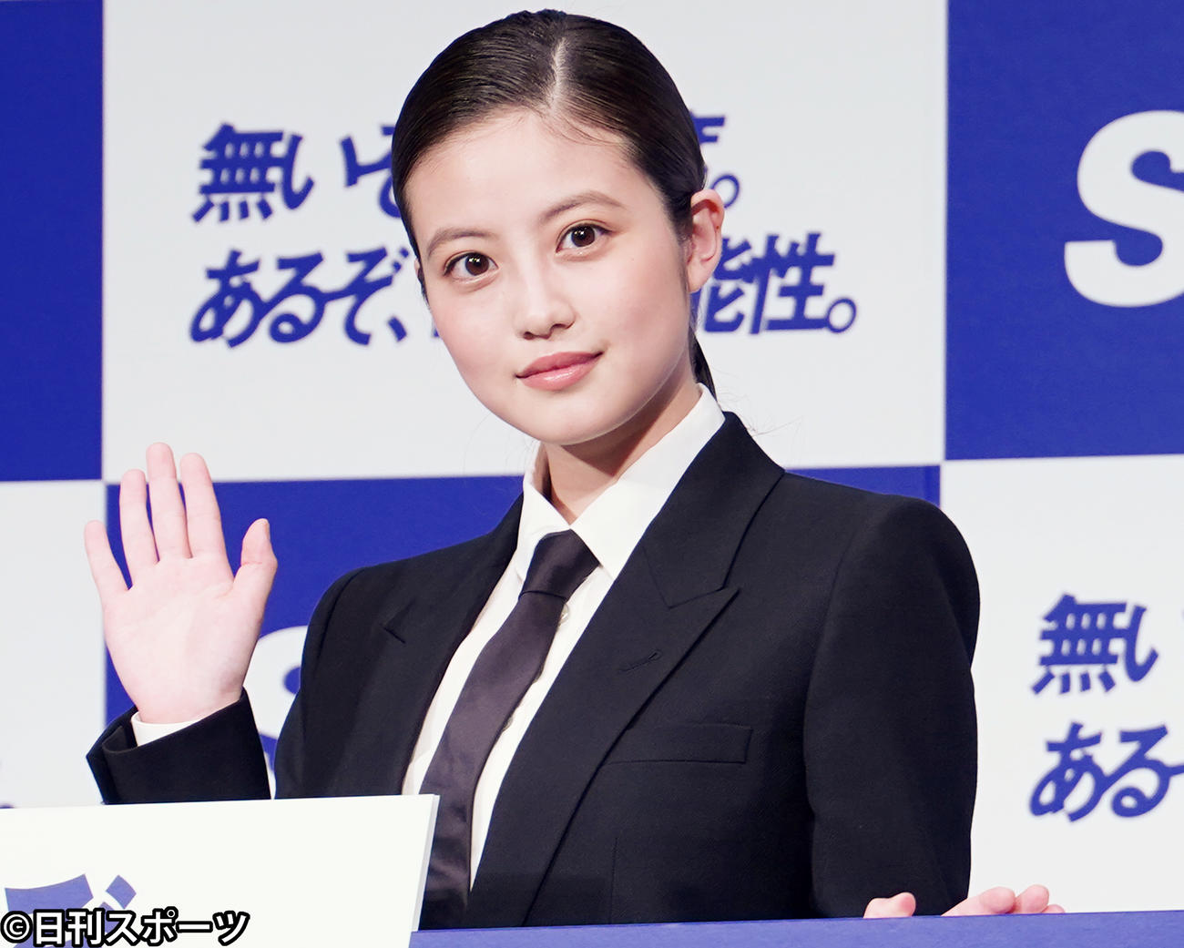 「SCSKグループ　テレビCM発表会」に登壇した今田美桜（撮影・佐藤勝亮）