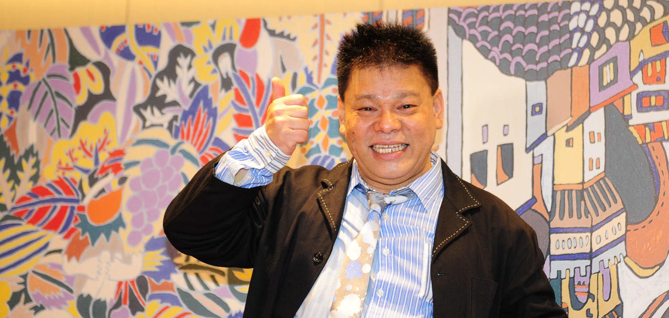 画業30周年記念の個展を開いたジミー大西（撮影時のみマスクを外しています）