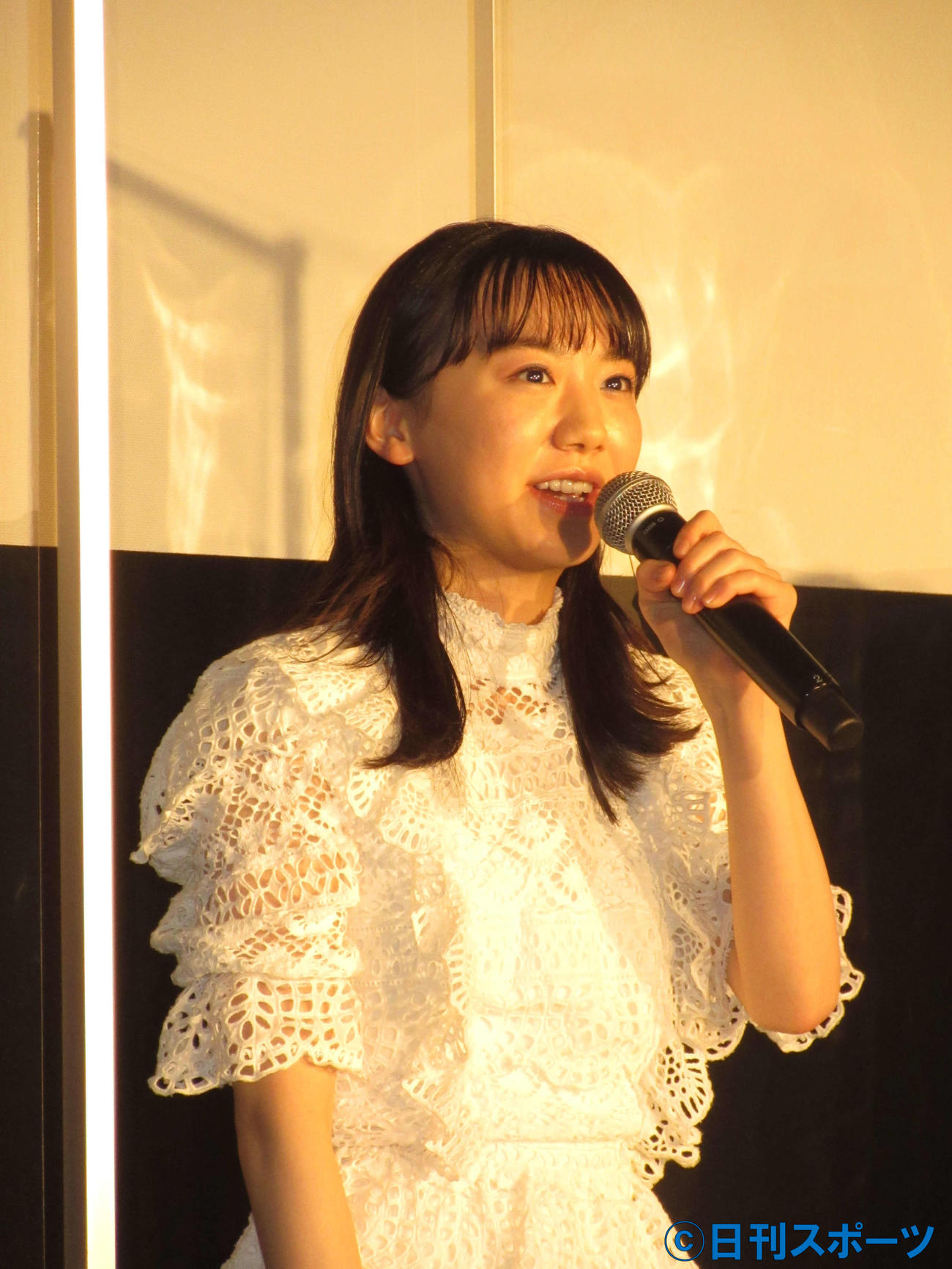 映画「メタモルフォーゼの縁側」世界最速上映会イベントに出席した芦田愛菜（撮影・加藤理沙）