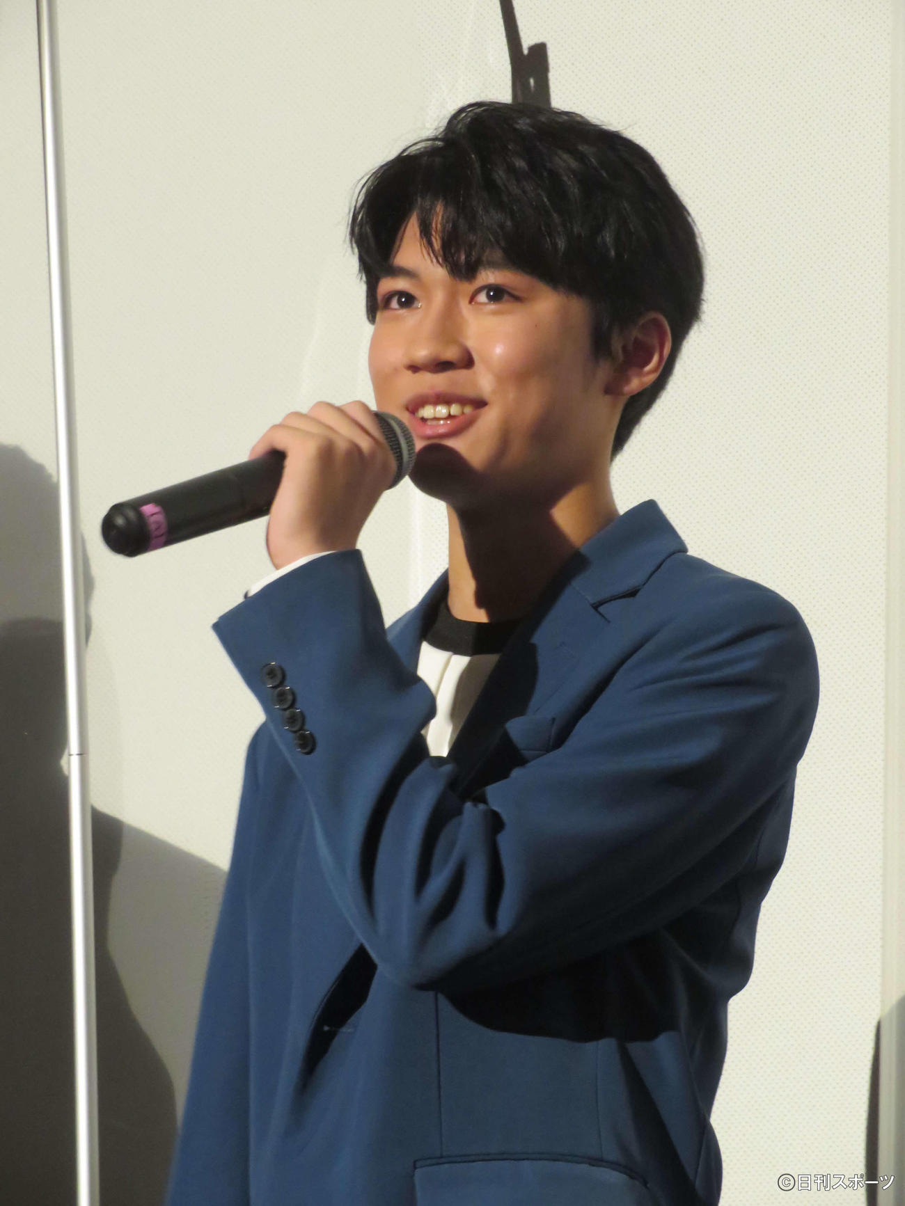 「劇場版　おいしい給食　卒業」完成披露上映会に登壇した佐藤大志（撮影・村上幸将）