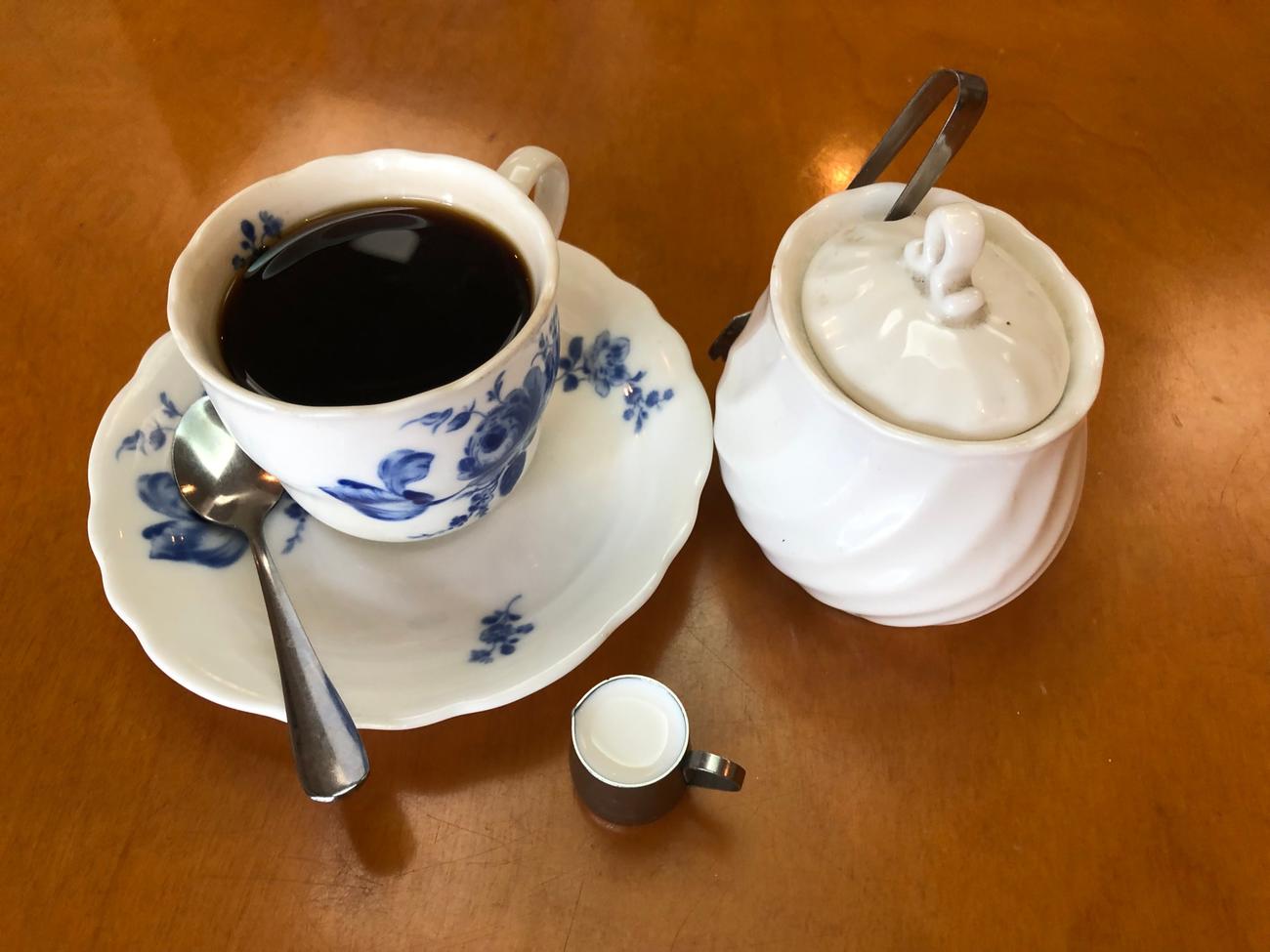 上島竜兵さんがいきつけだった喫茶店でよくオーダーしたコーヒー（撮影・佐藤成）
