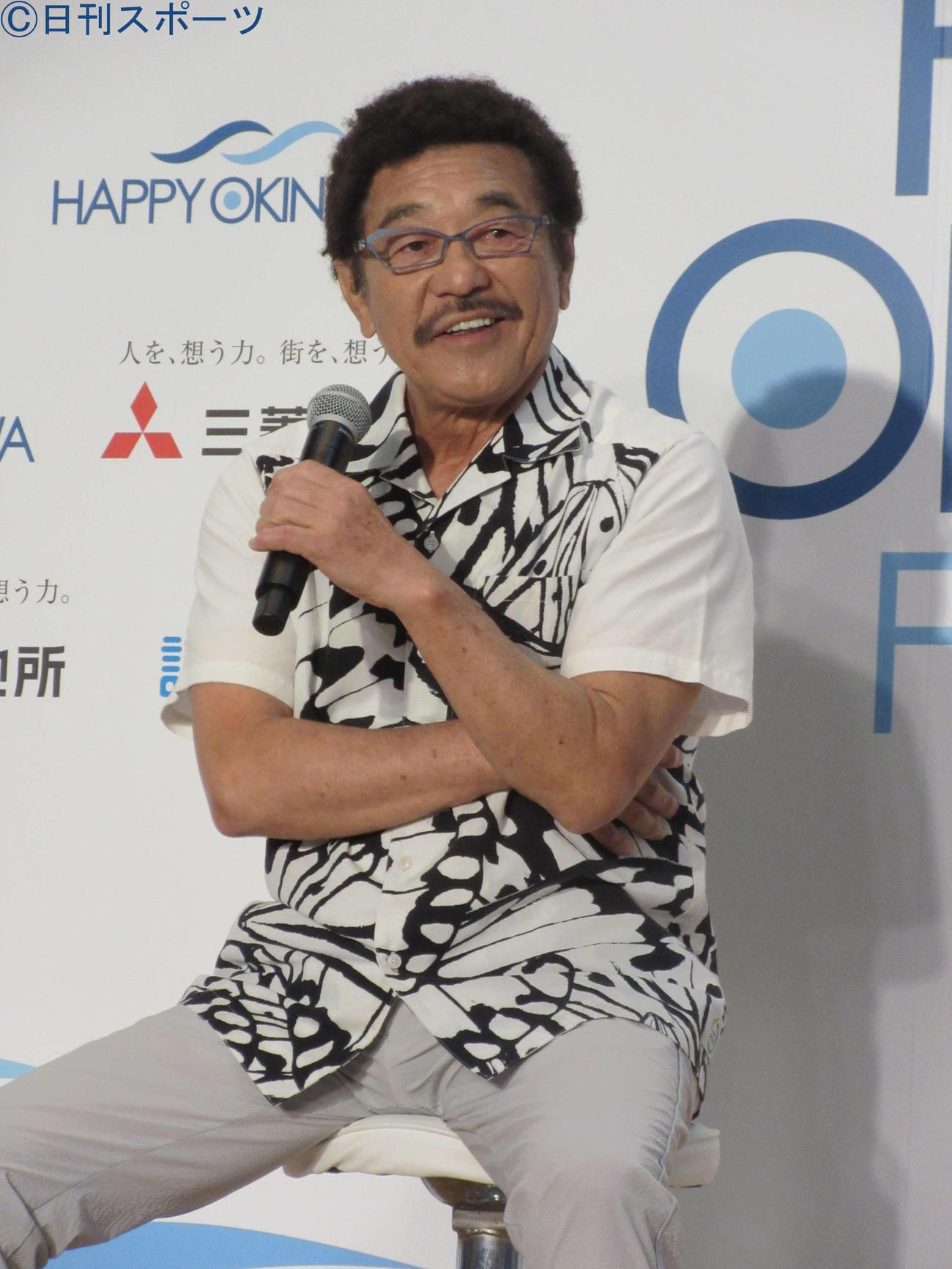 沖縄本土復帰50周年記念イベント「HAPPY OKINAWA FESTA2022」に出席した具志堅用高（撮影・加藤理沙）