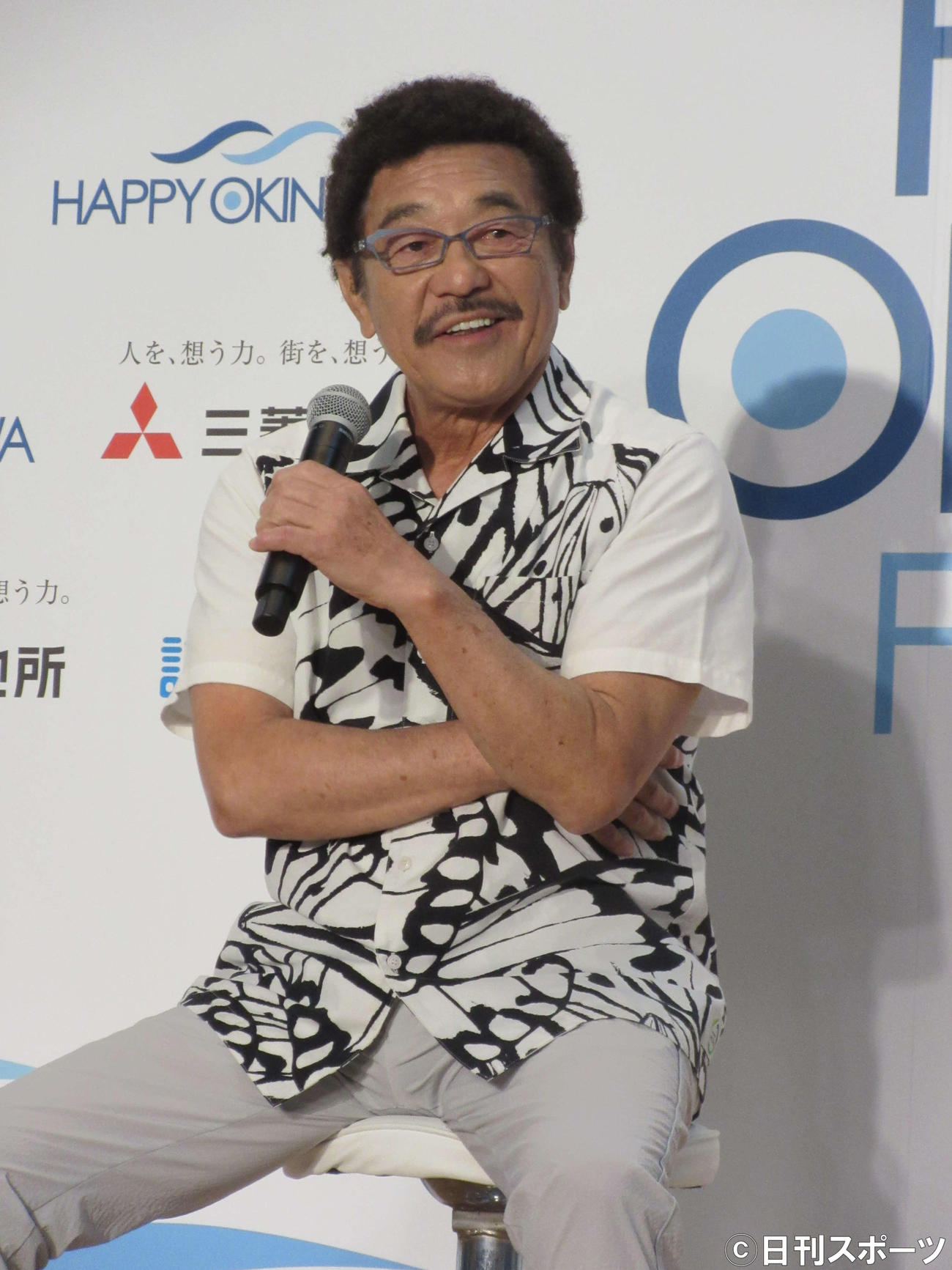 沖縄本土復帰50周年記念イベント「HAPPY OKINAWA FESTA2022」に出席した具志堅用高（撮影・加藤理沙）