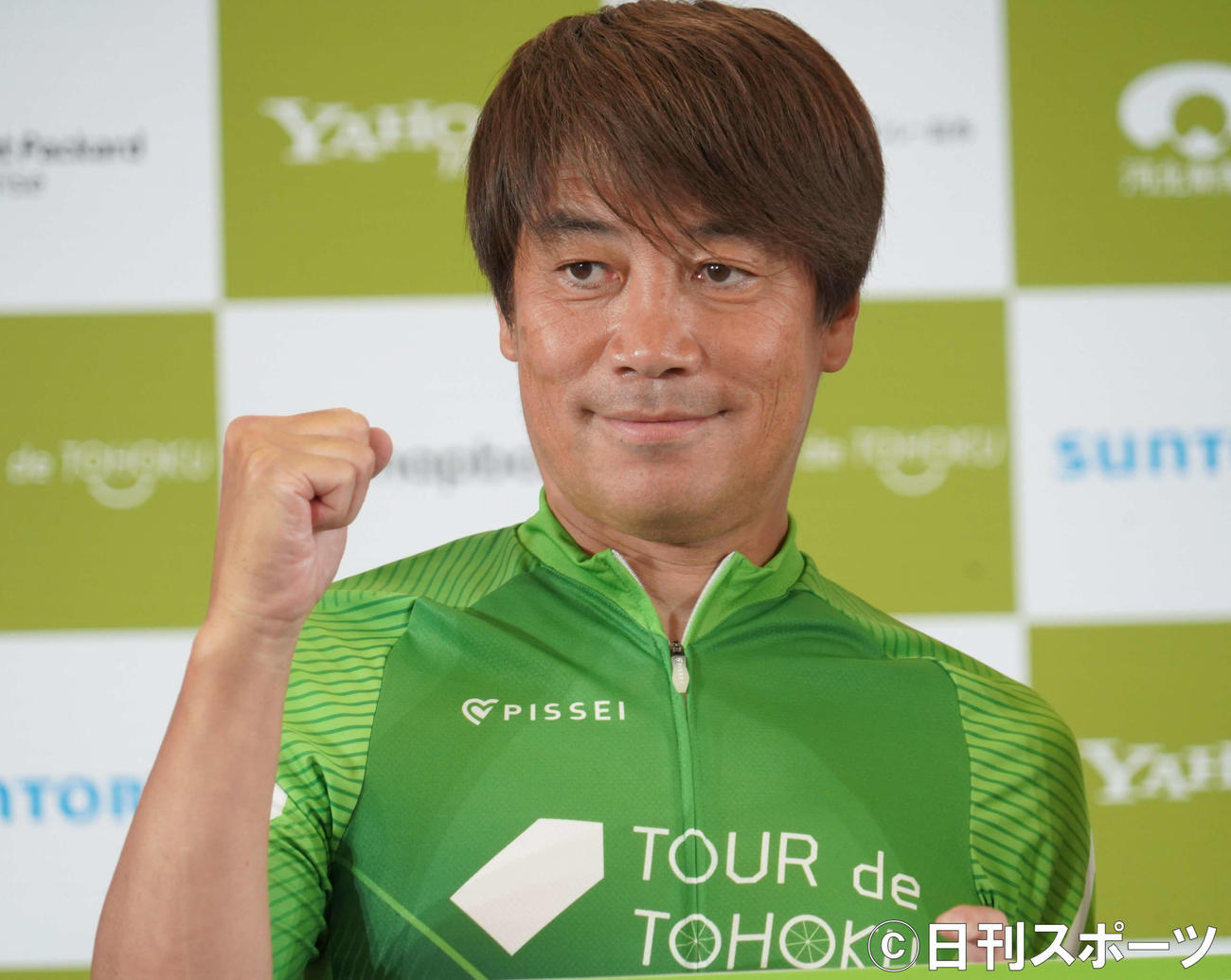 「ツール・ド・東北2022」の記者発表会に出席した中西哲生氏（撮影・佐藤成）