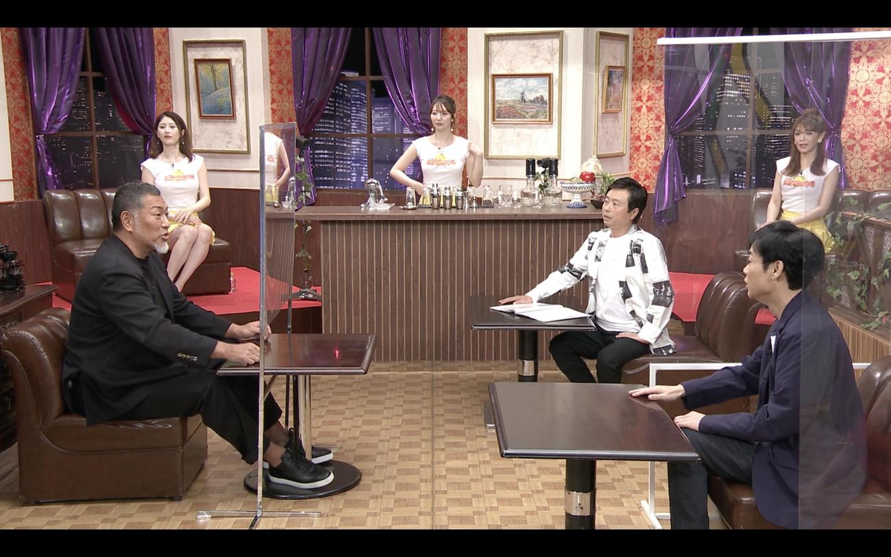 テレビ東京系「じっくり聞いタロウ～スター近況マル秘報告～」に出演した清原和博氏（左）。手前右から名倉潤、河本準一