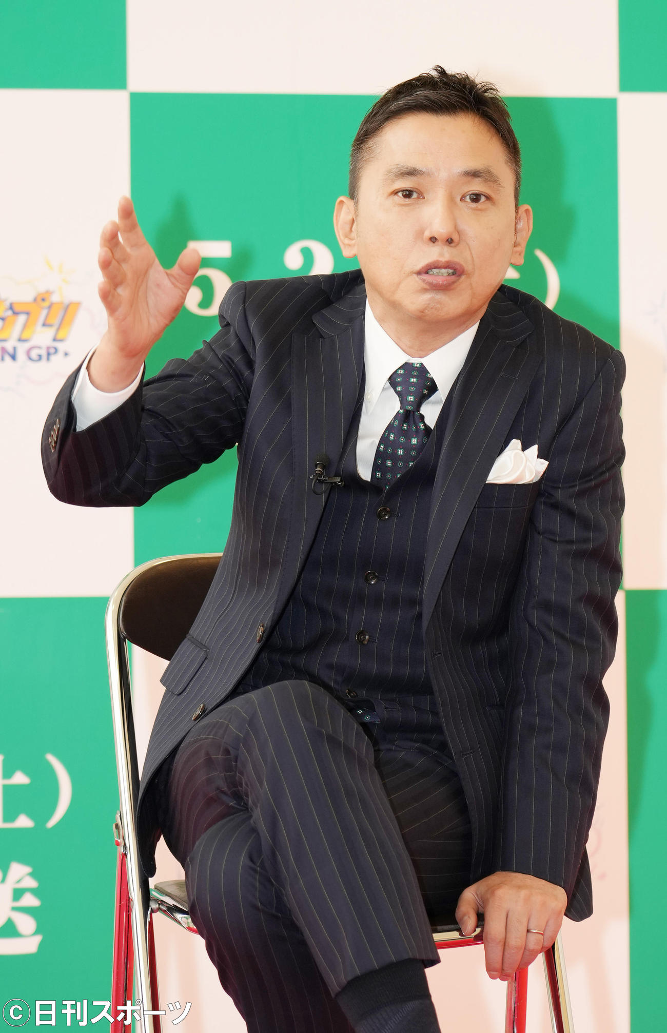 「ツギクル芸人グランプリ2022」の会見で記者の質問に答える爆笑問題の太田光（撮影・菅敏）