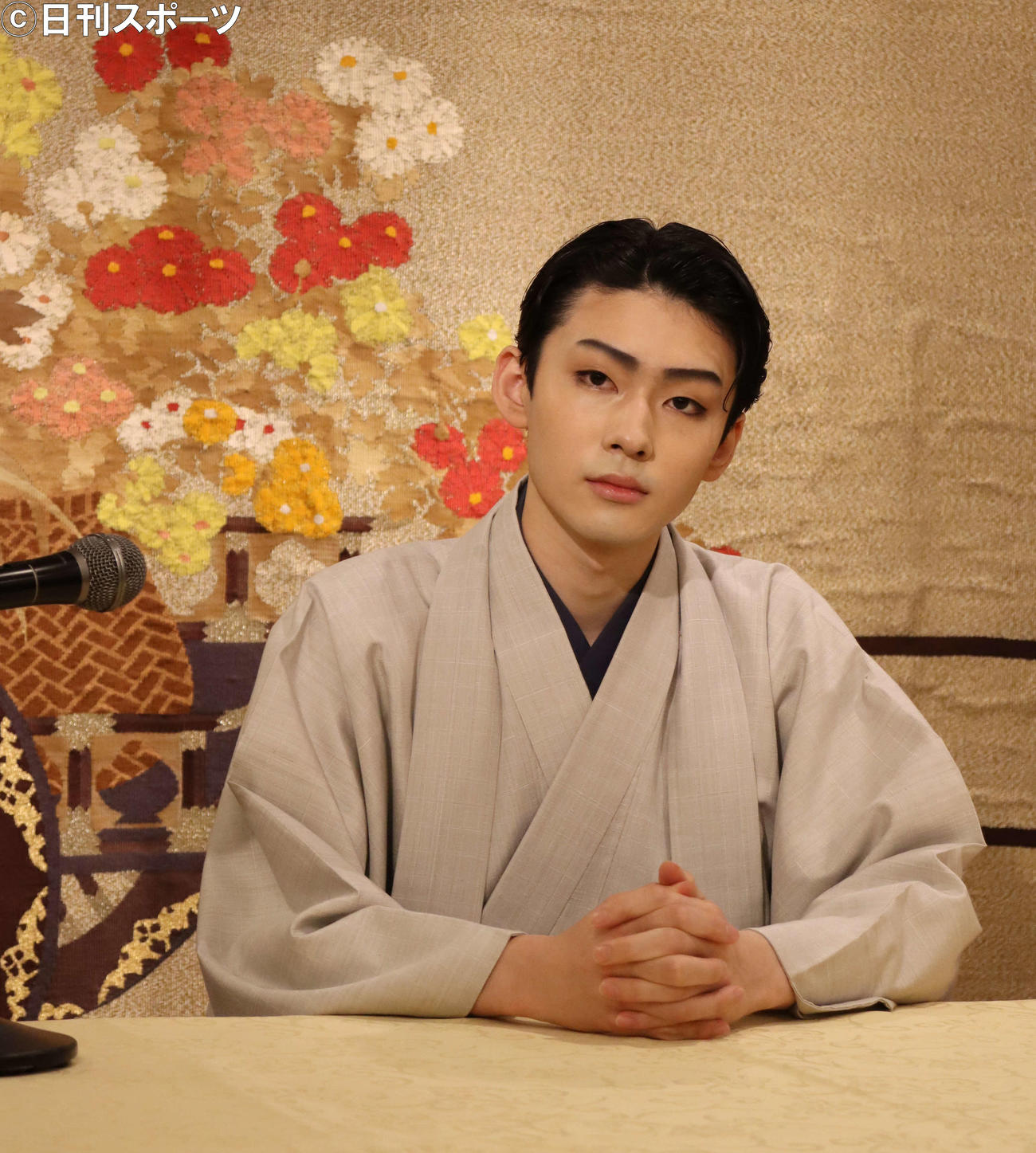 「六月大歌舞伎」の第2部「信康」の取材会を行った市川染五郎（撮影・小林千穂）