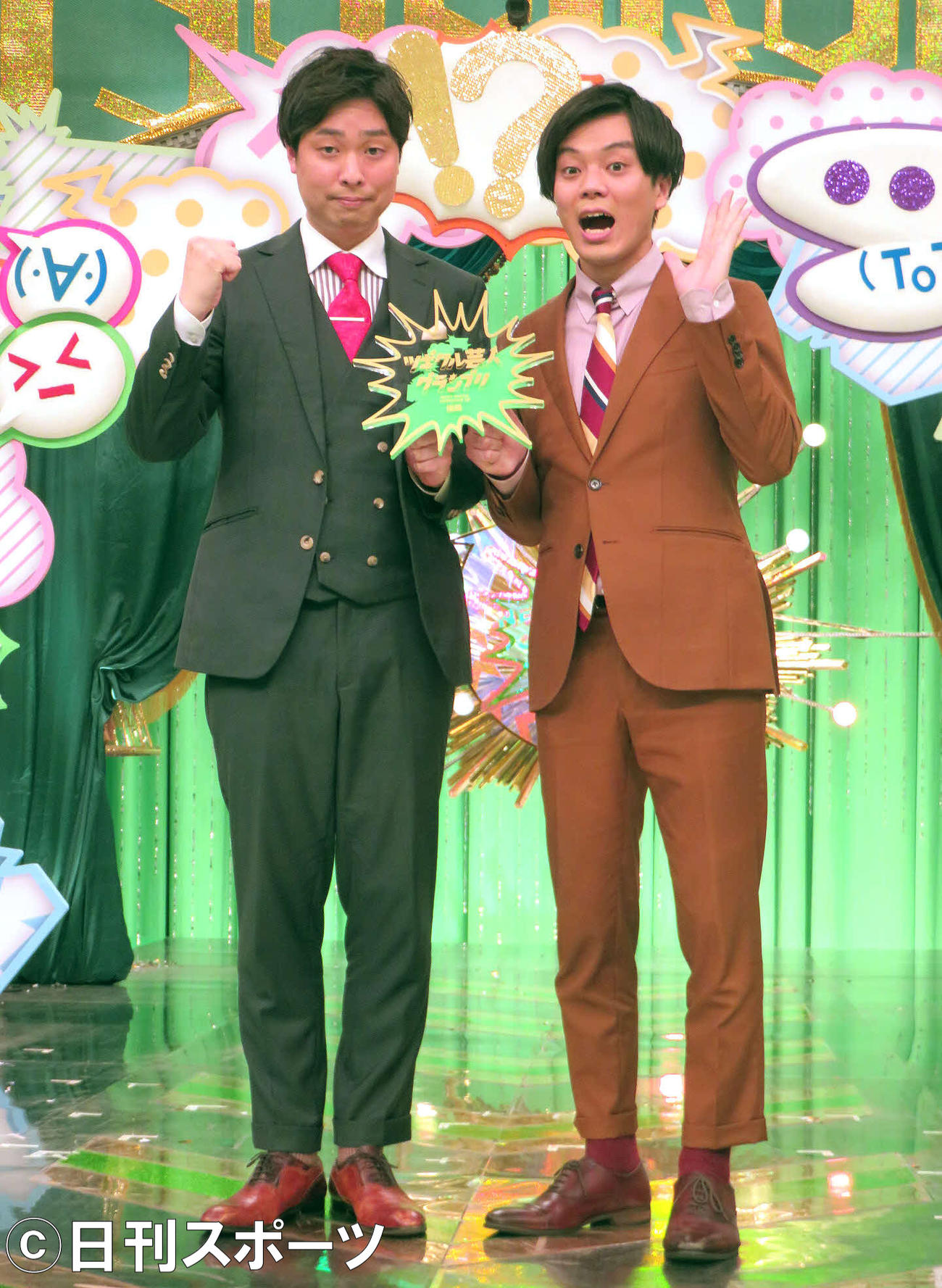 「ツギクル芸人グランプリ　2022」で優勝したストレッチーズの福島敏貴（左）と高木貫太（撮影・小谷野俊哉）