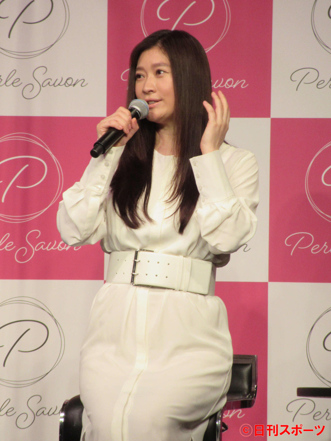 「Perle Savon」新商品発表会に出席した篠原涼子（撮影・加藤理沙）