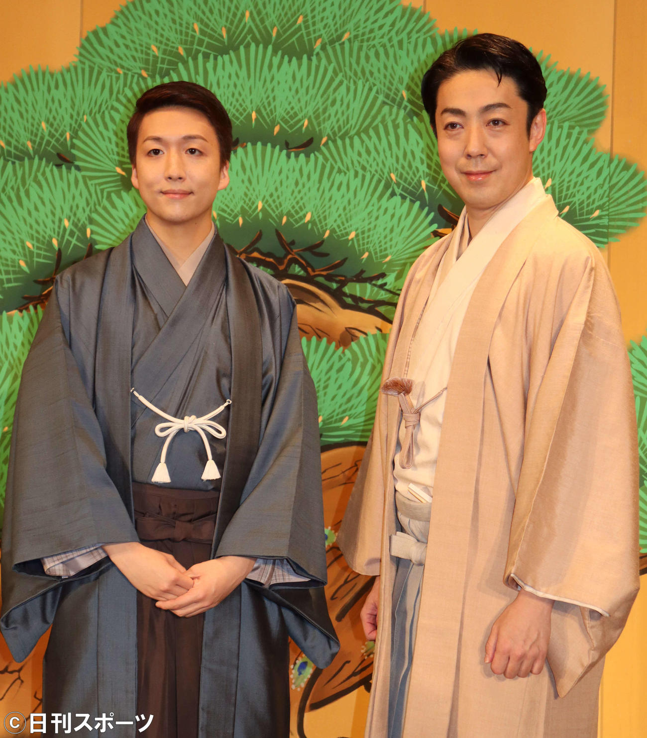 「七月大歌舞伎」の「風の谷のナウシカ　上の巻－白き魔女の戦記－」取材会を行った中村米吉（左）、尾上菊之助